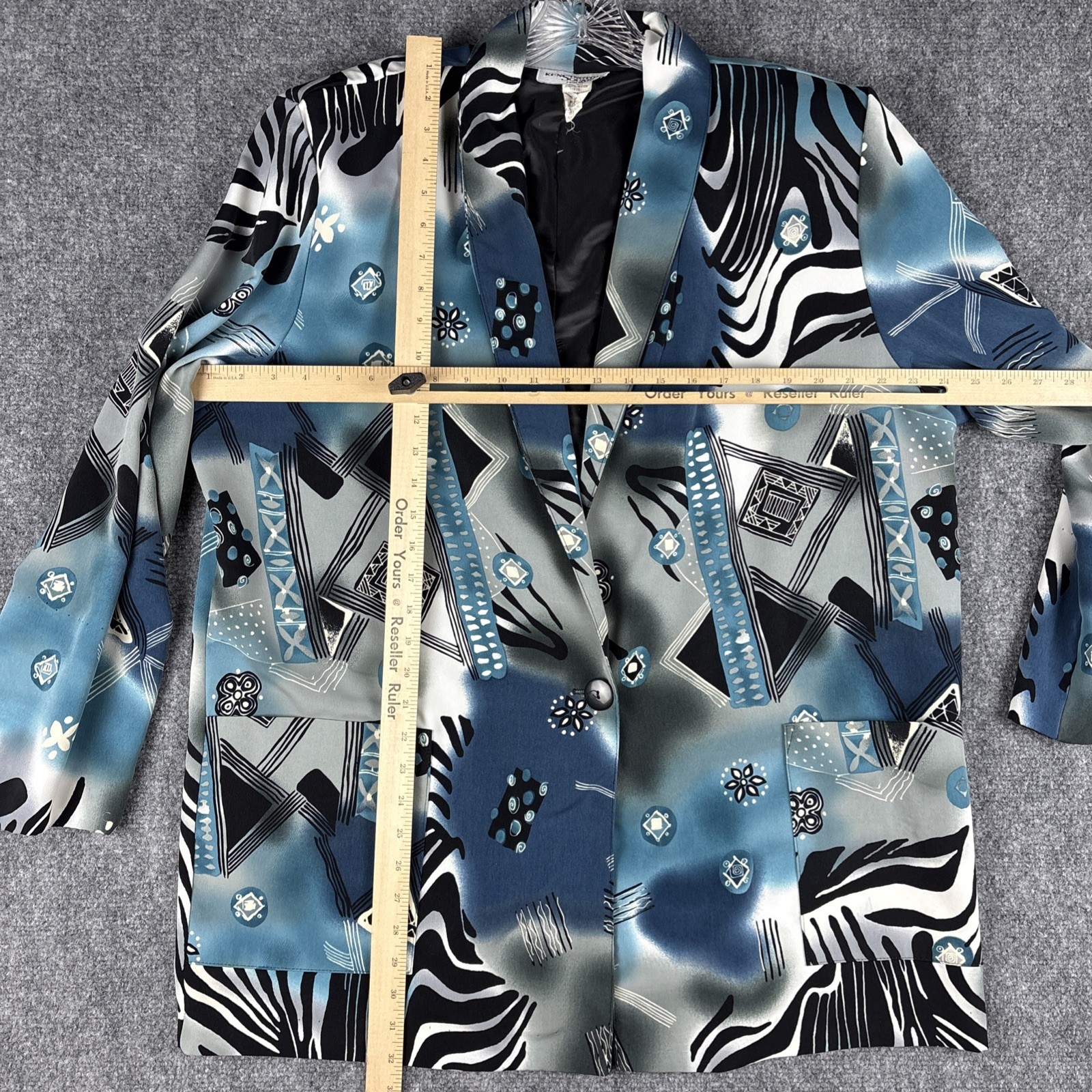 Vintage 90s Kensington Square Abstract Blazer Jacket XL Power Pads Made in USA