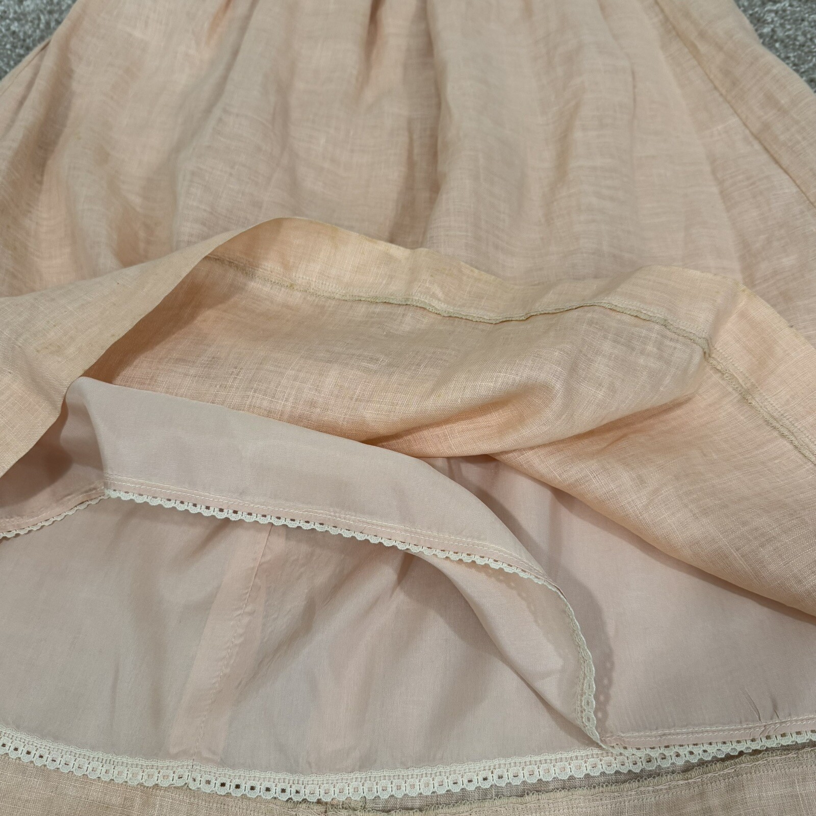 Vintage 1980s LORRIE KABALA Victorian 2pc Lace Linen Set, Juliet Sleeves Size 8