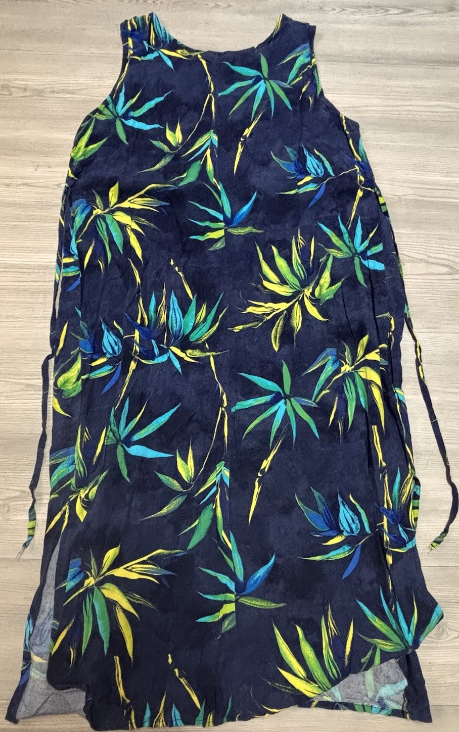 Lady Darian 16W Blue/Green/Yellow Floral Long Dress Perfect Pool Beach Casual