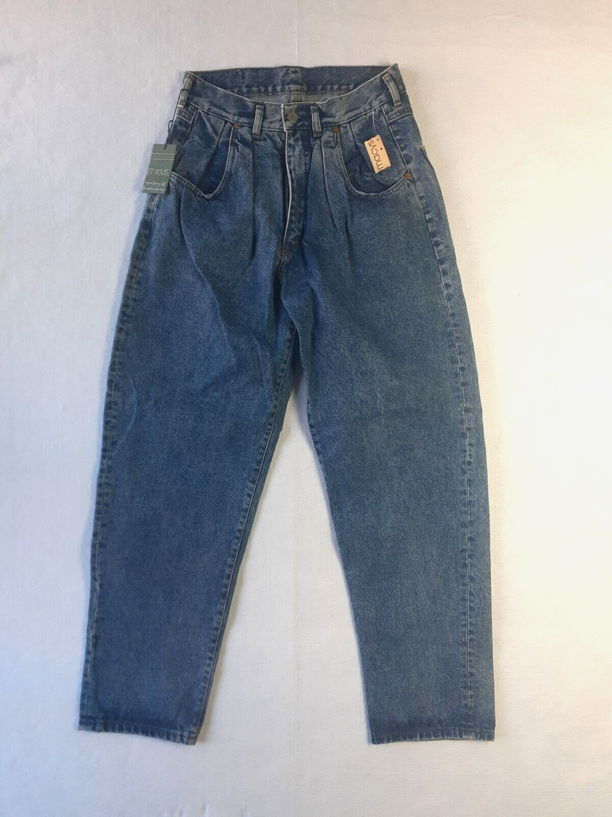 ET VOUS Jeans Women Size 40 Blue Vintage 80s High Rise Made In France Rare NWT