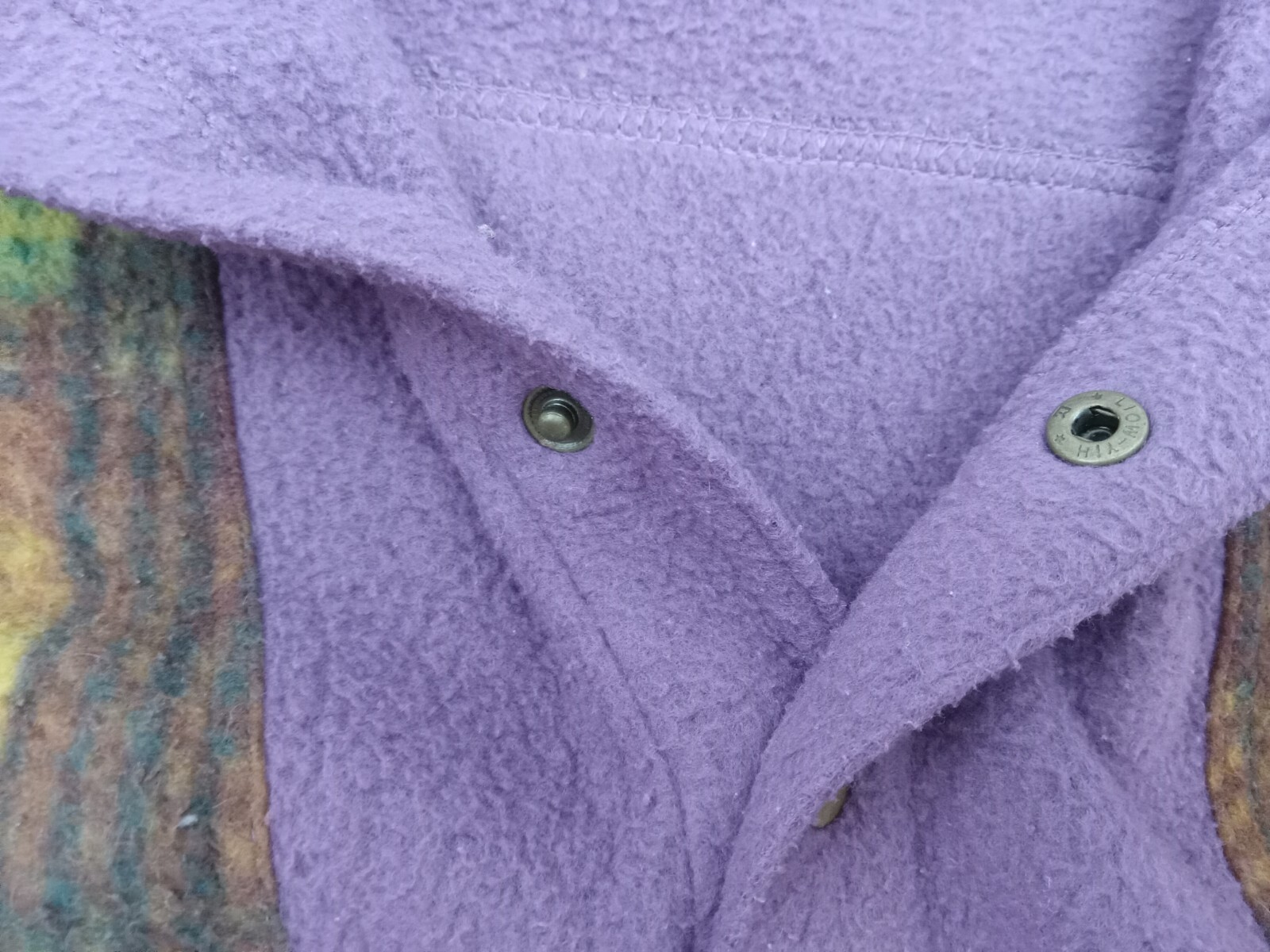 Vintage 1980s ZIP CODE Hoodi Women M Fleece Purple Plaid Embroidered Logo Back
