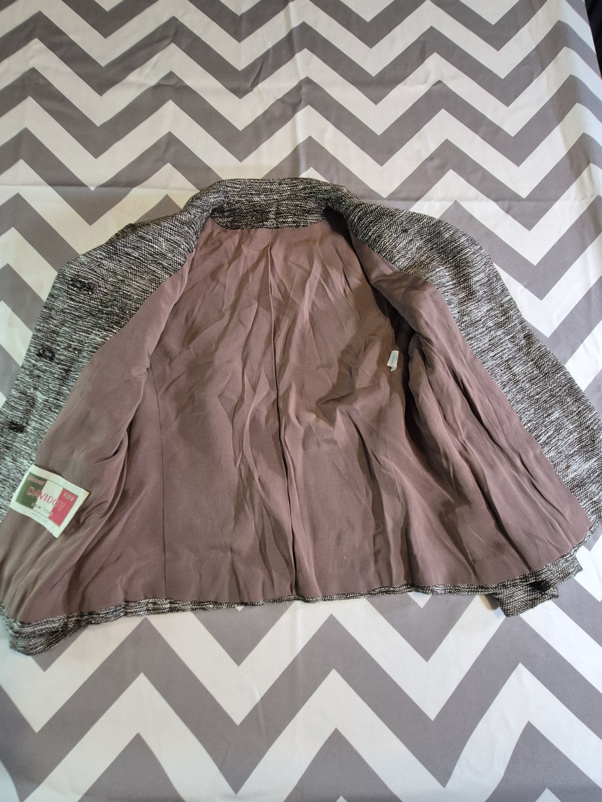 Vintage Union Made Tweed 4 Button Blazer Jacket by Davidow USA M? Gray