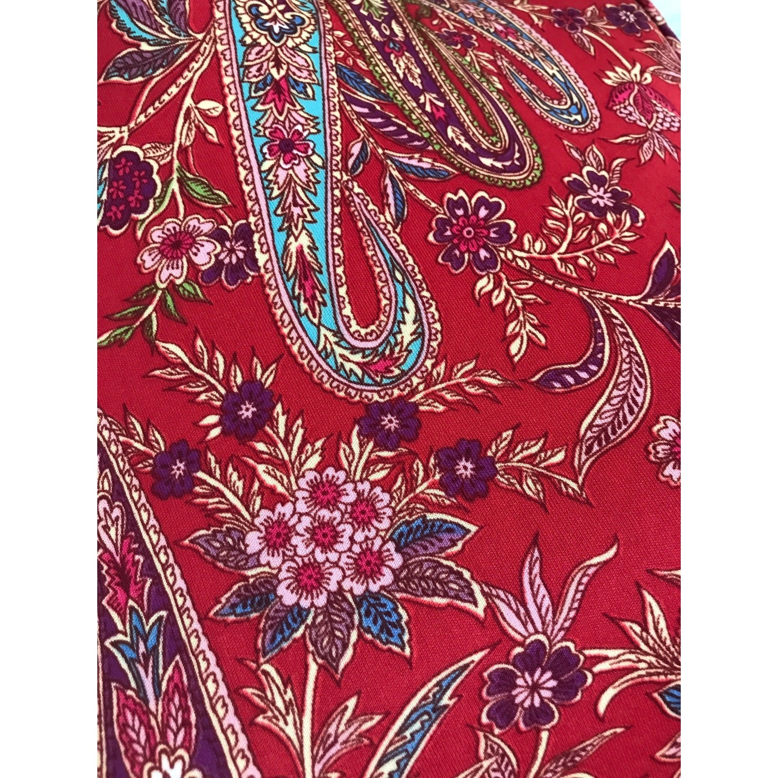 Shannon Rodgers Jerry Silverman Vintage 1970s Red Paisley Floral Maxi Dress Belt