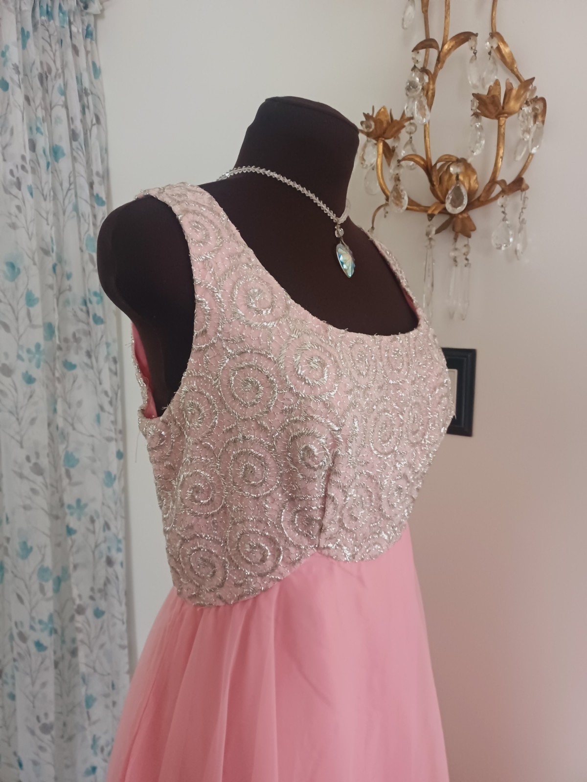 Mike Benet Pink Chiffon Party Dress Sleeveless Volup Sz Gorgeous