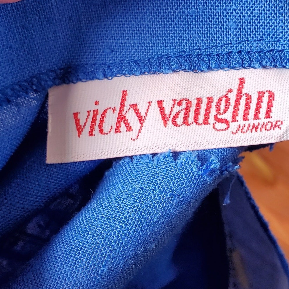 Vintage Vicky Vaughn Dress 70s Sailor Nautical Pinup Retro Fits an XS / S