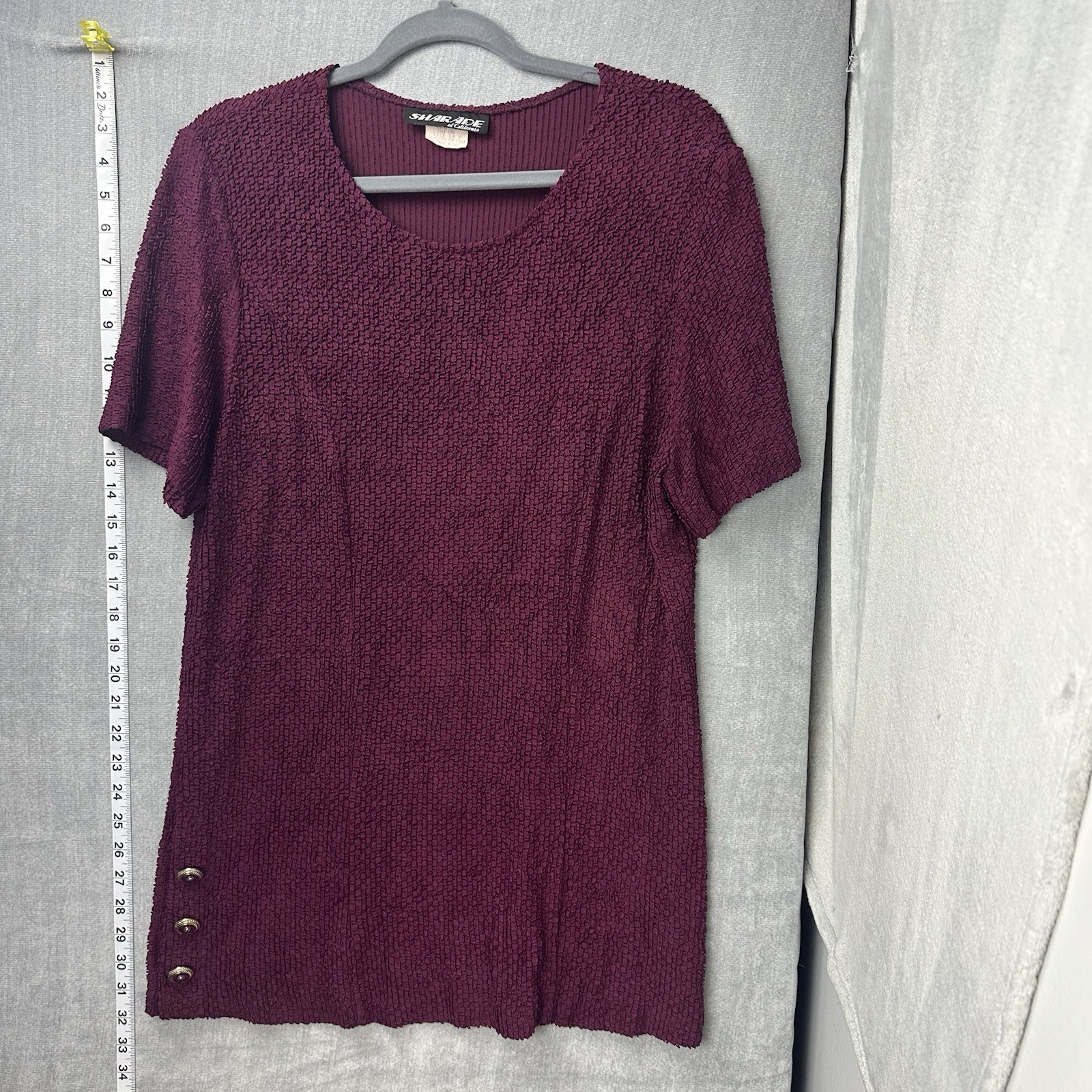 Vintage Sharade Of California Women’s Dress Size 14 Petite Pleated Ruffle USA