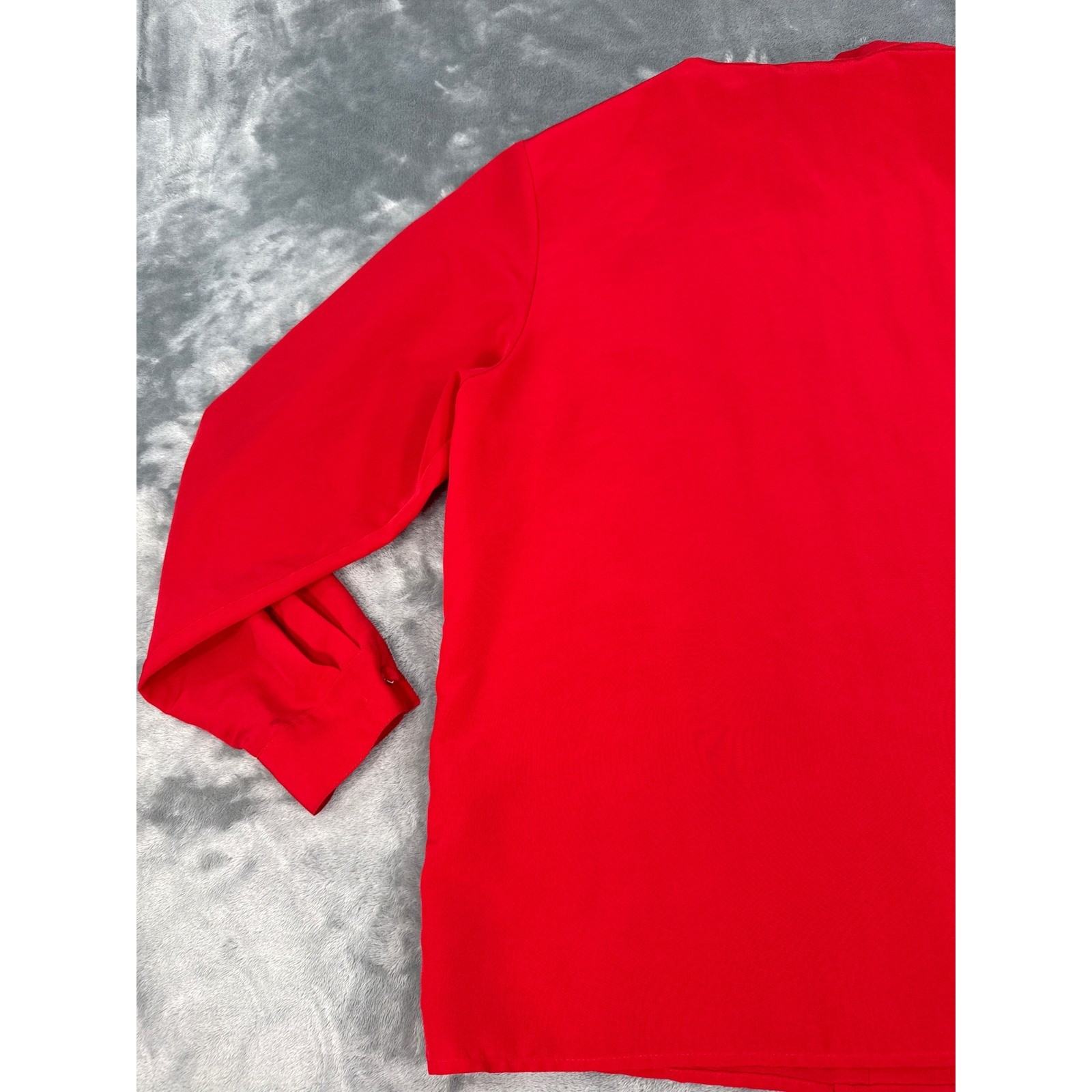 Hill Archer Vintage Red Pintuck Pleated Mock Neck Blouse 44 bust, Secretary
