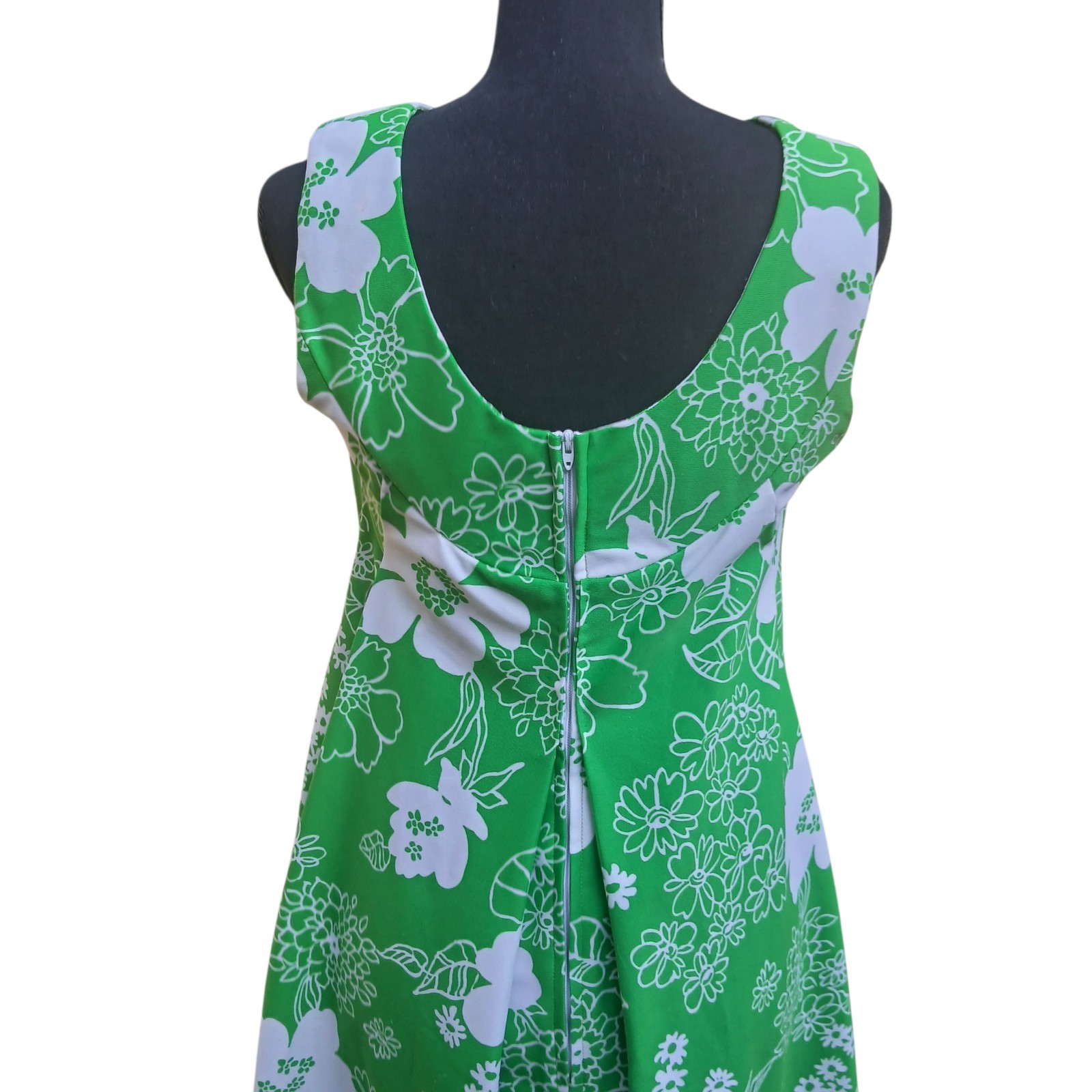 Original Vtg Mod 60s Pomare Tahiti Hawaiian Maxi Dress Empire Waist 70s Resort