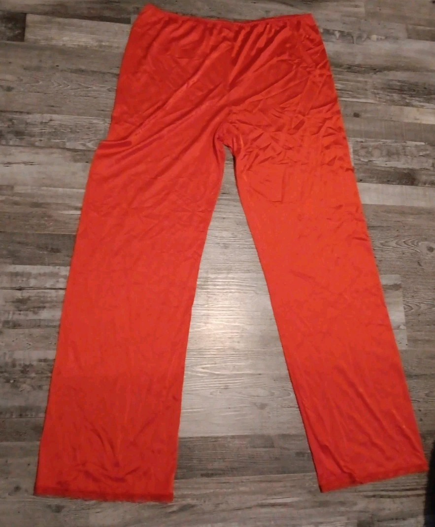 Vintage Jenelle of California Wrap Robe Top Red Bottoms Lace Pajamas Large Tall