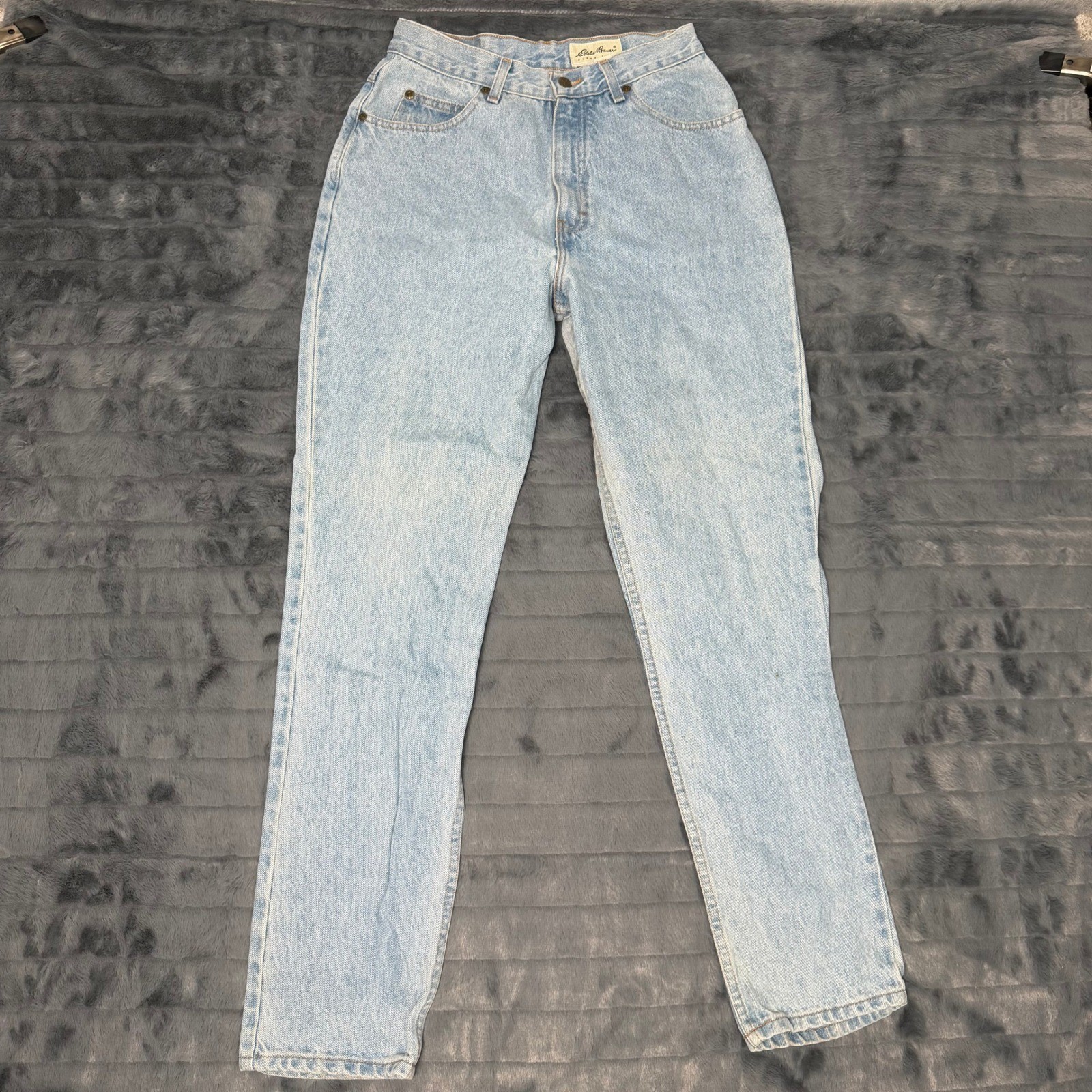 Vintage Eddie Bauer High Waisted Mom Jeans Light Wash Made in USA 90s Size 12