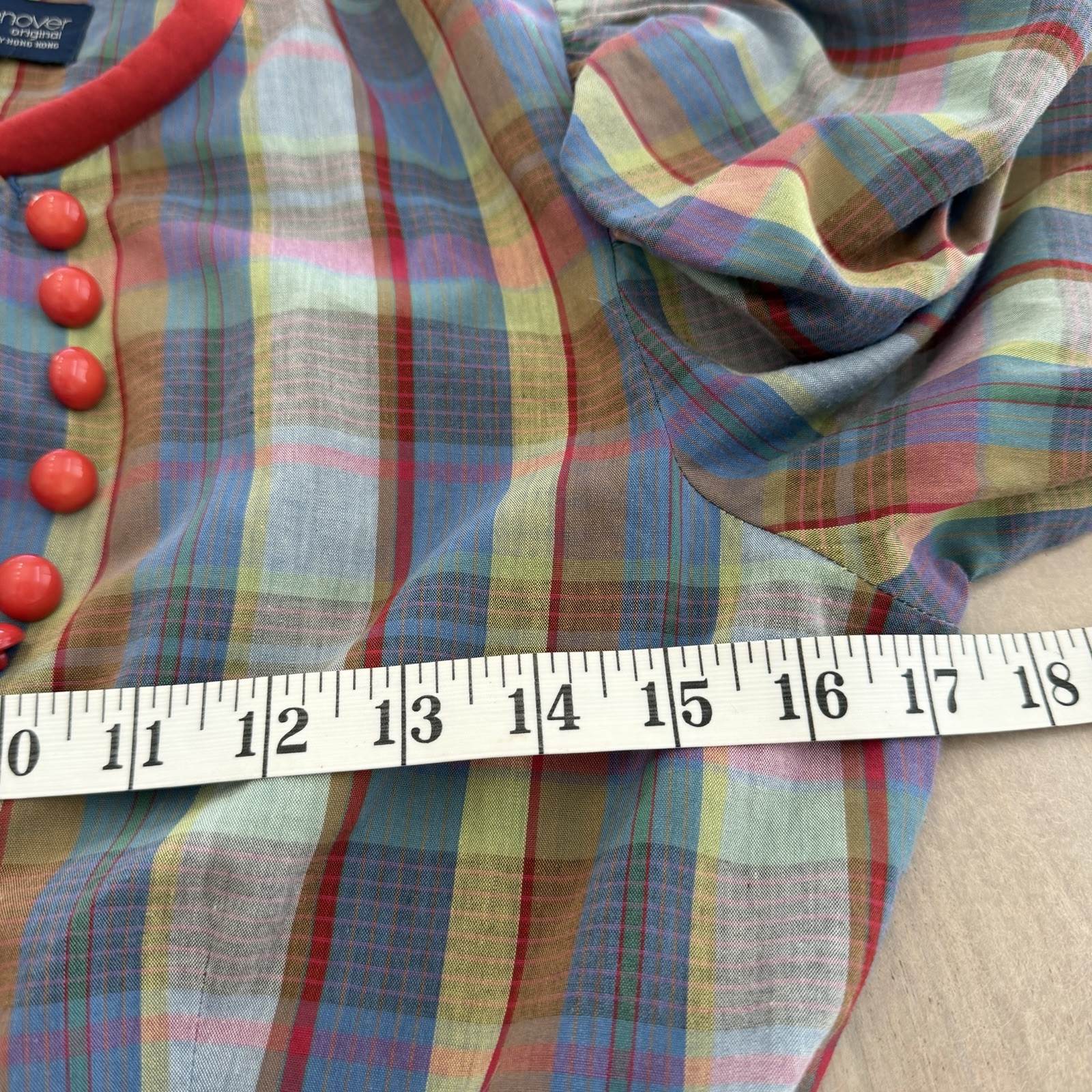 Vintage Katherine Conover Plaid Button Front Prairie Dress Long Sleeve Size 4