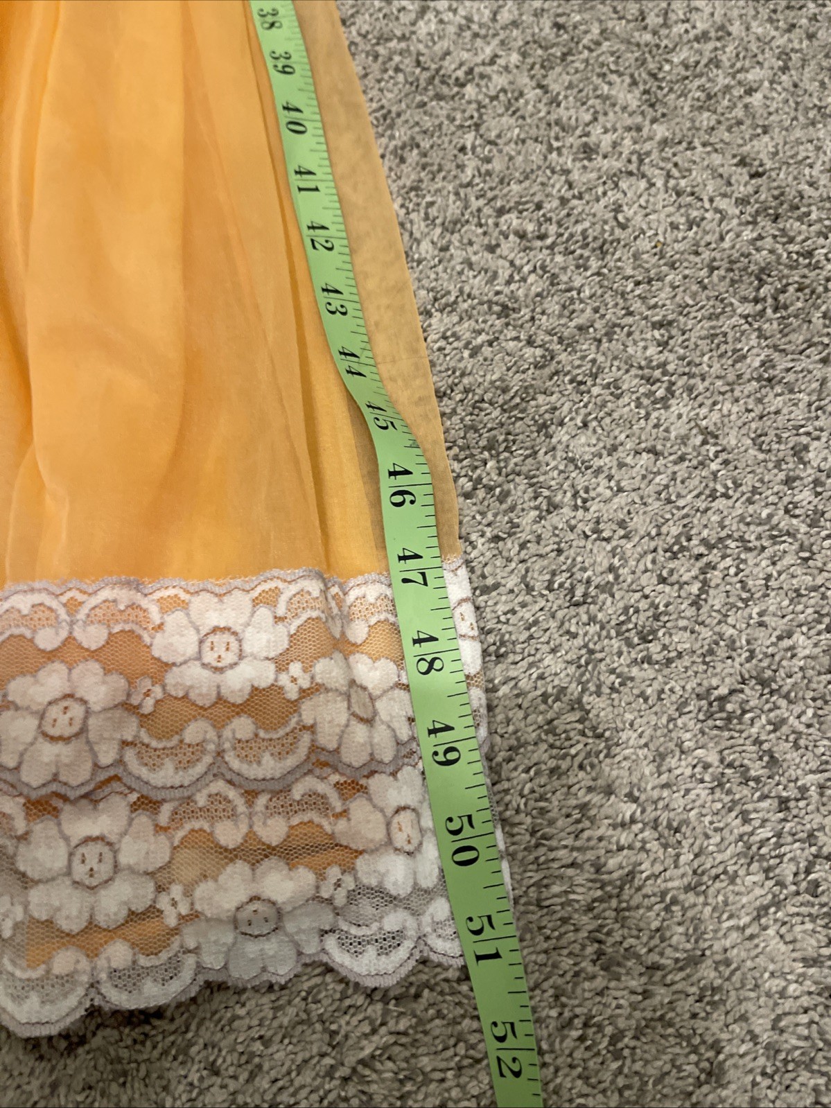 Vintage Jenelle of California Nightie Orange 2 Layer Sz M(measurements)