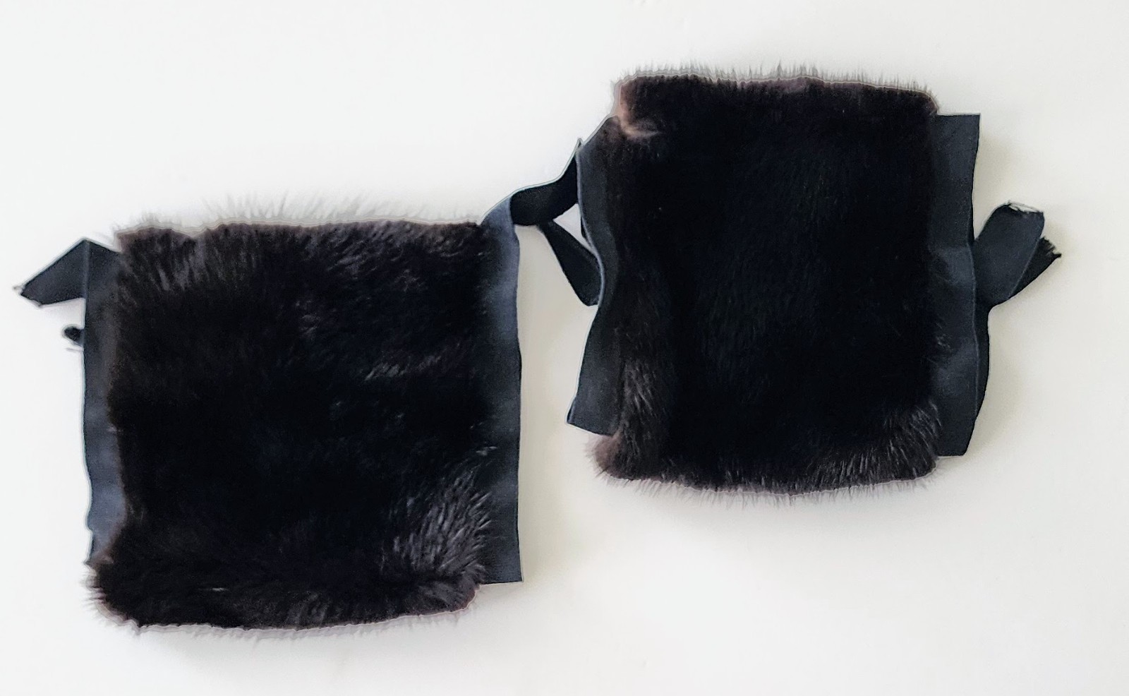 Luxury Dark Mahogany Mink Fur Cuff Set Pair Coat Sleeve Trim Panels