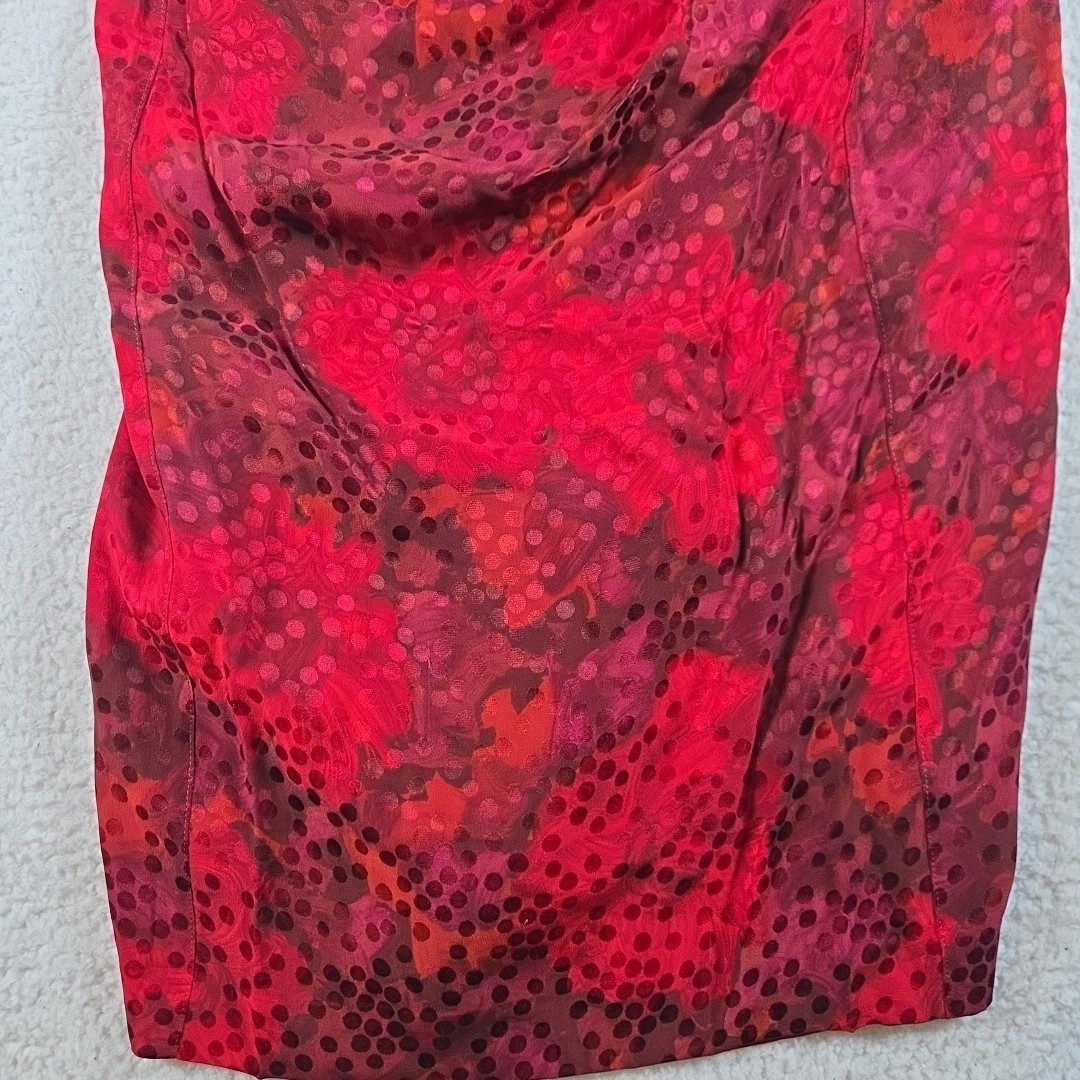 Vintage Louis Feraud Abstract Art Elegant Dress Silk Women’s US 14 Length 44″