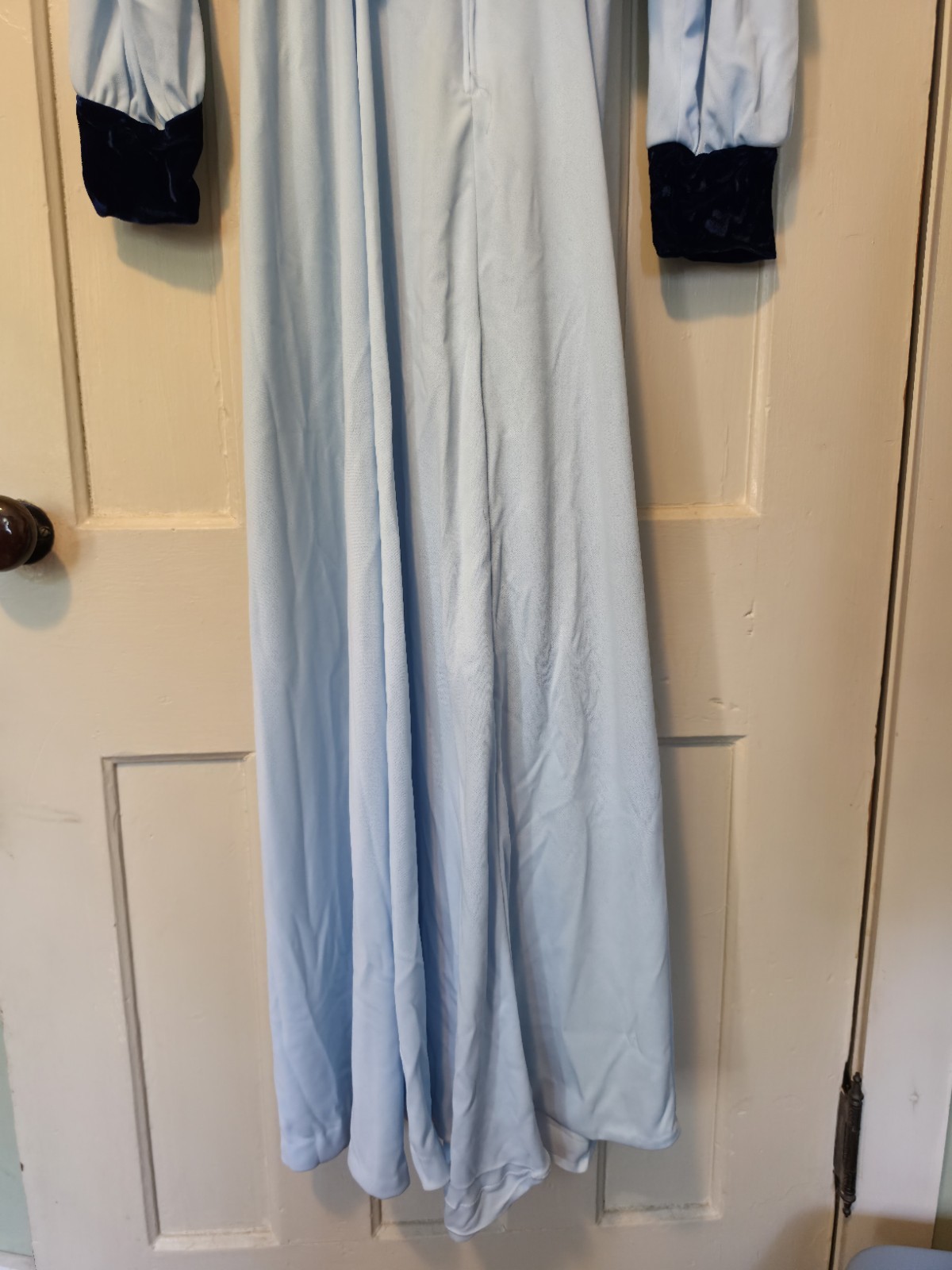 Vintage Montgomery Ward Rayon Velvet Blue 2 Piece Dress – See Tag For Size