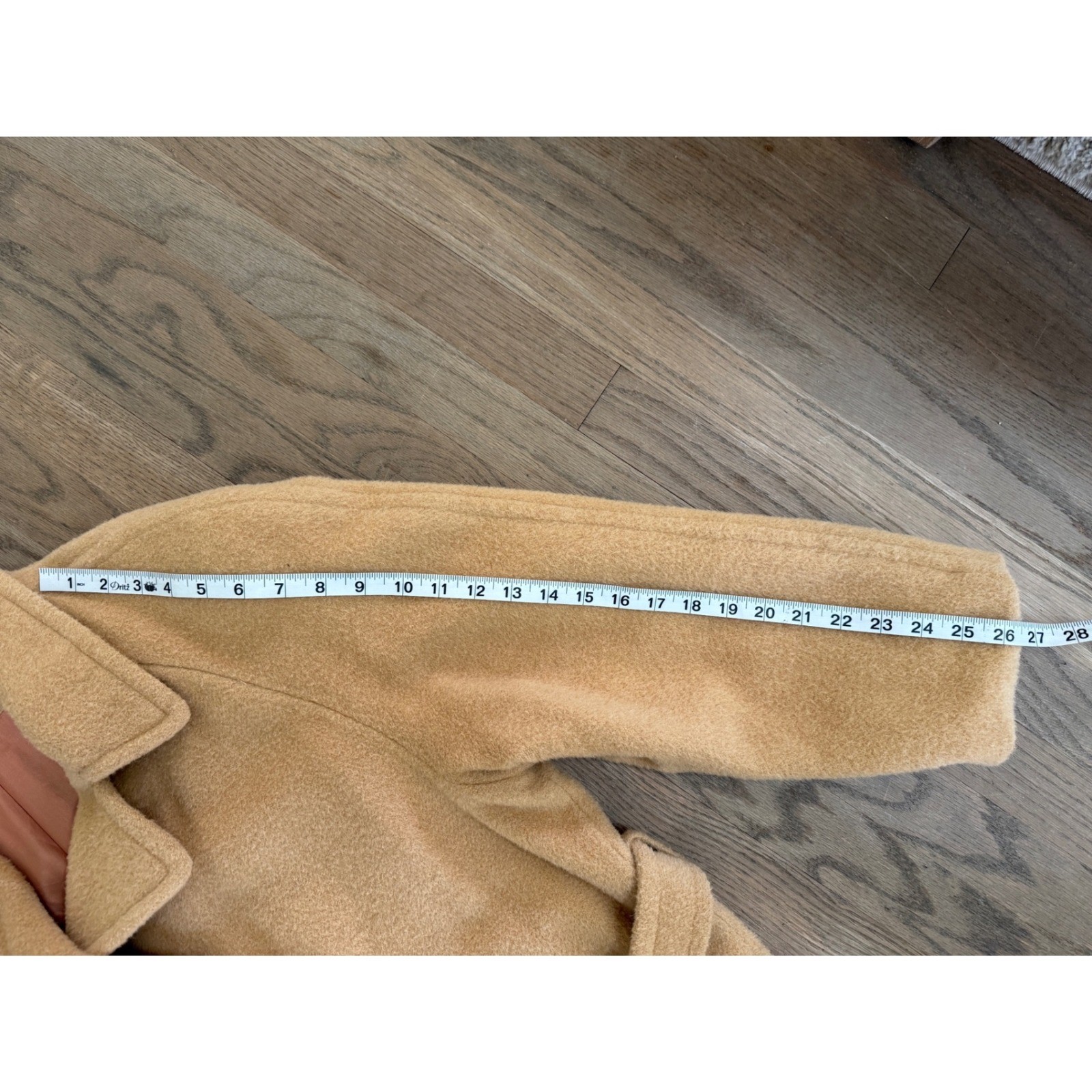Vintage 100% Camel Hair Double Breasted Coat Womens Belted Long Tan Winter Coat