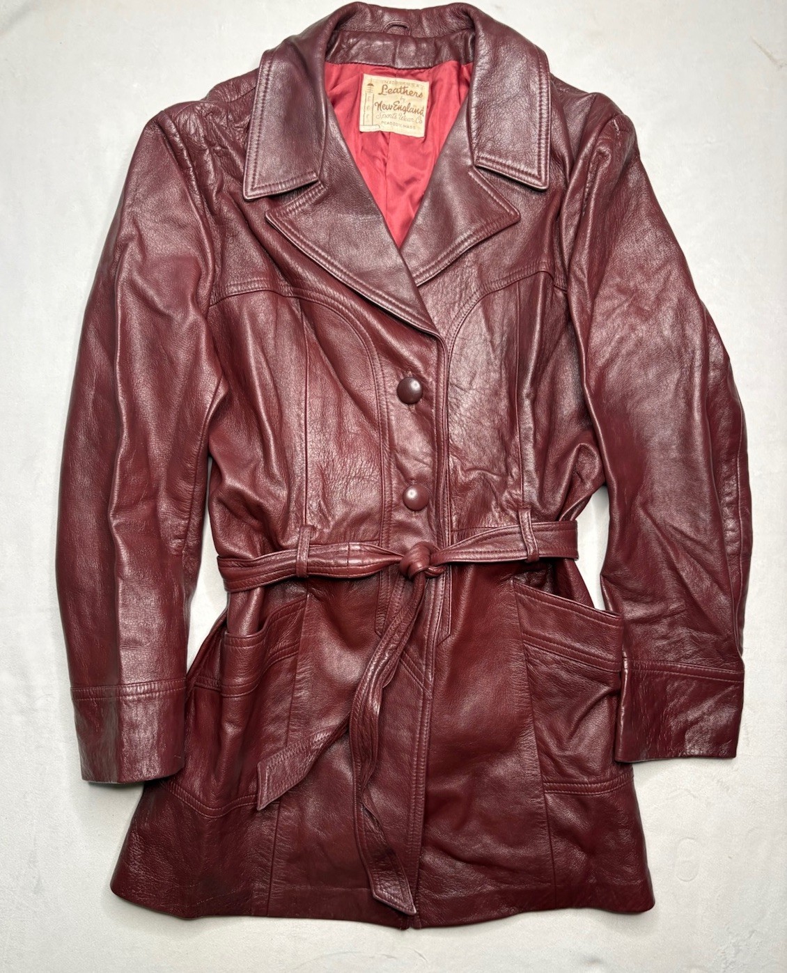 Vintage 1970’s Oxblood Leather Coat / Leathers by New England Sports Wear Co.
