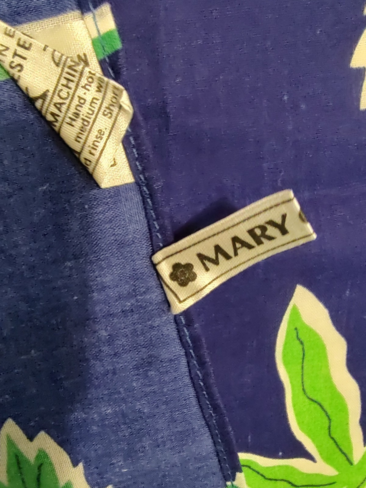 Vintage 80s Mary Quant Sarong Pareo Beach Wrap Dress Blue Floral Unworn England