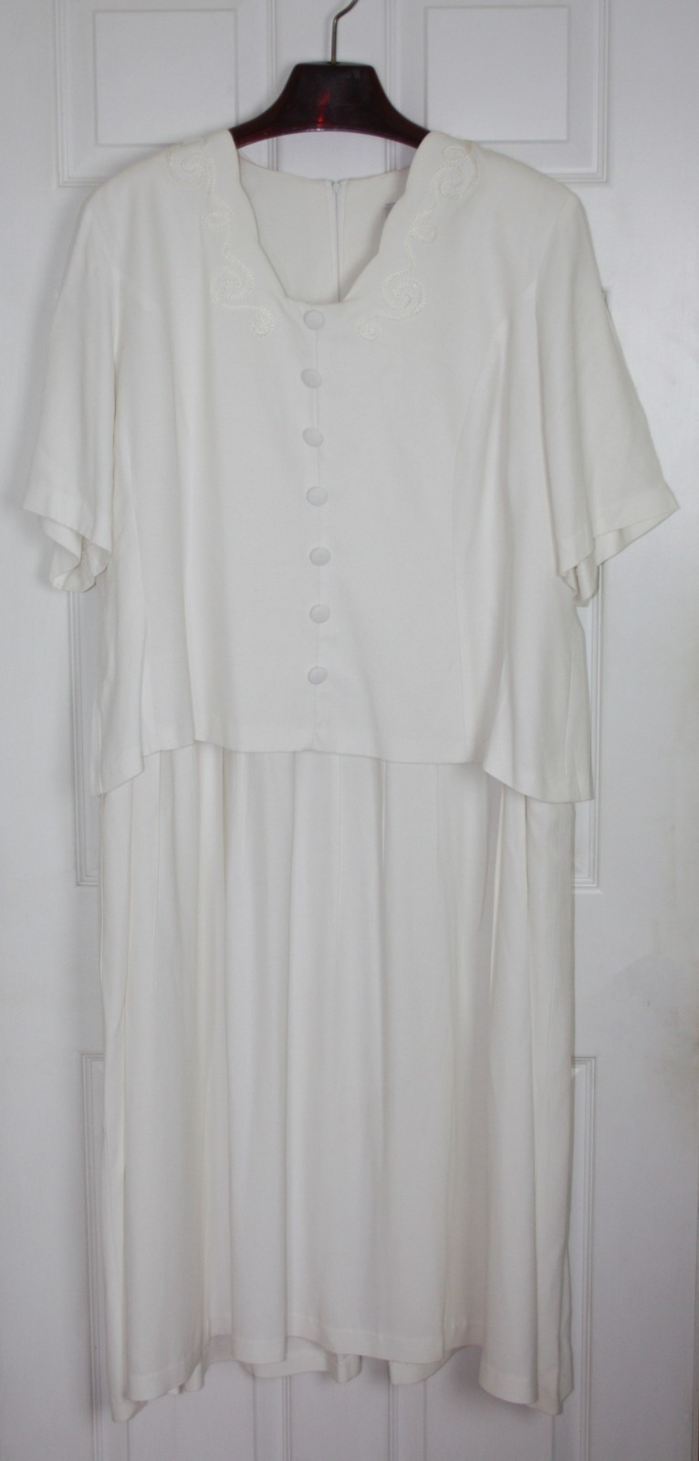 CB New York Vintage Cottagecore Prairie Dress Womens 24 White Layered Embroidery