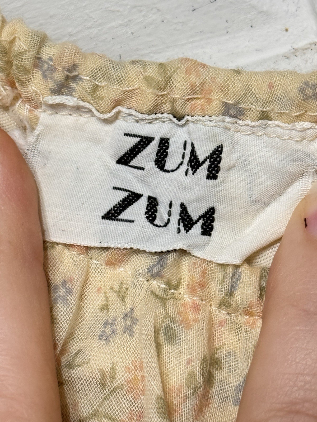 Rare Vtg 70’s Floral Lace Peasant Boho Ruffle Dress – Zum Zum Measures Sz 6 (M)