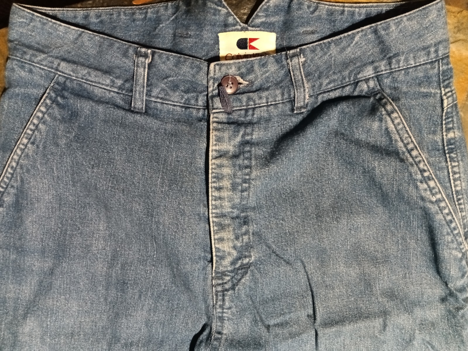 VTG 80s Calvin Klein Womens Jeans 14in Waist 40in Long Wide Leg Baggy Bareback