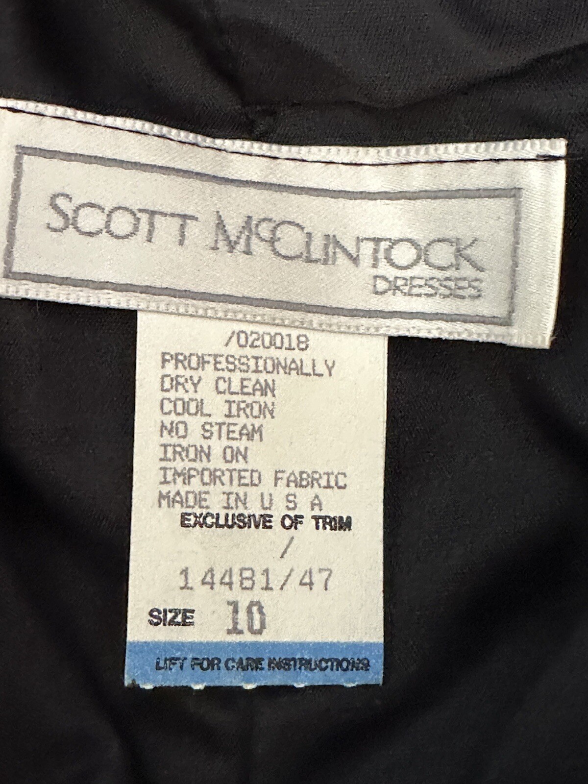 Vintage Scott McClintock Womens Blk velvet /Gold Brocade event Dress Sz S-M used