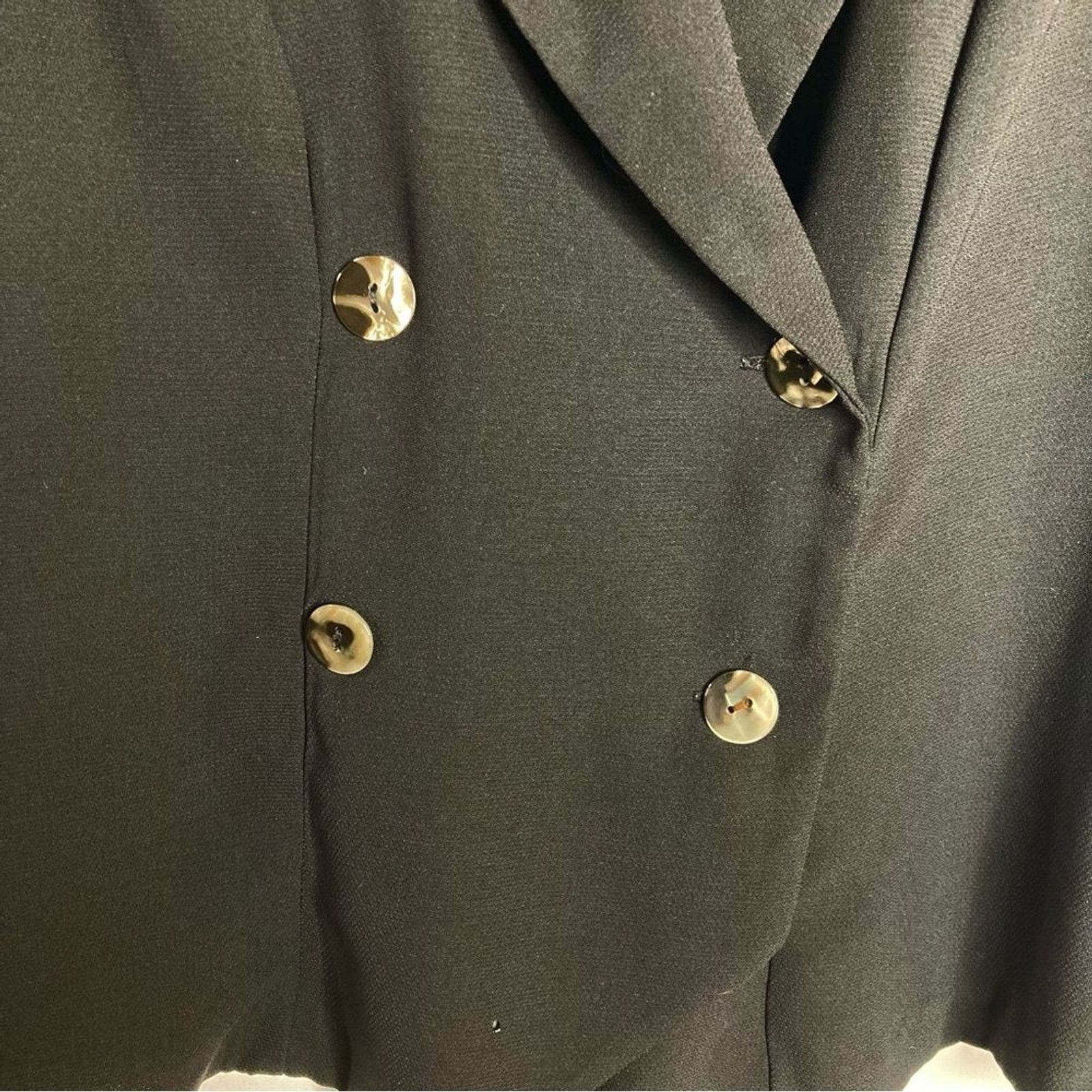 Vintage David Hollis Black Vest Size 10 Double Breasted Button Up Y2K 90s
