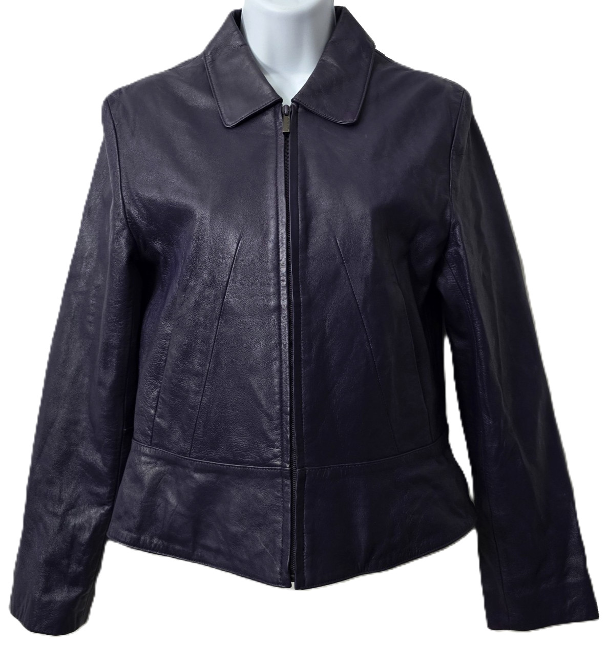 Vintage Wilsons Leather Moto Jacket S Women PURPLE Coat Blazer Pelle Studio 90s