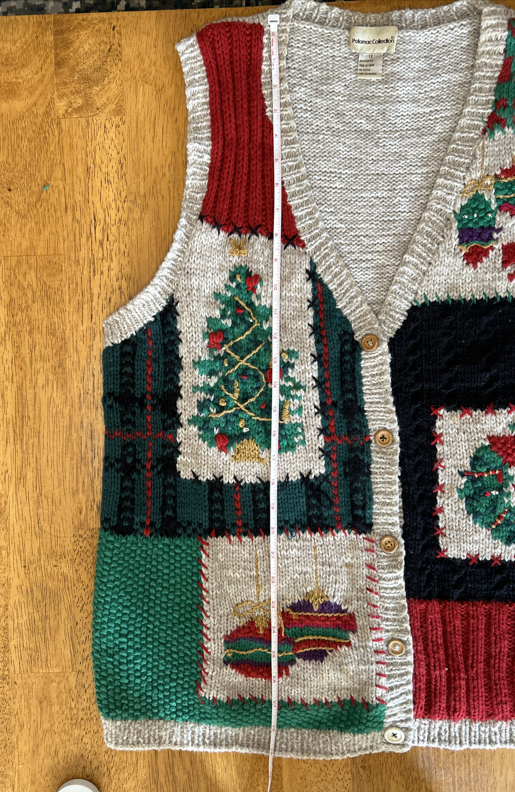Vintage Potomac Collection chrismas Sweater Vest Women’s Size 1x Button Up