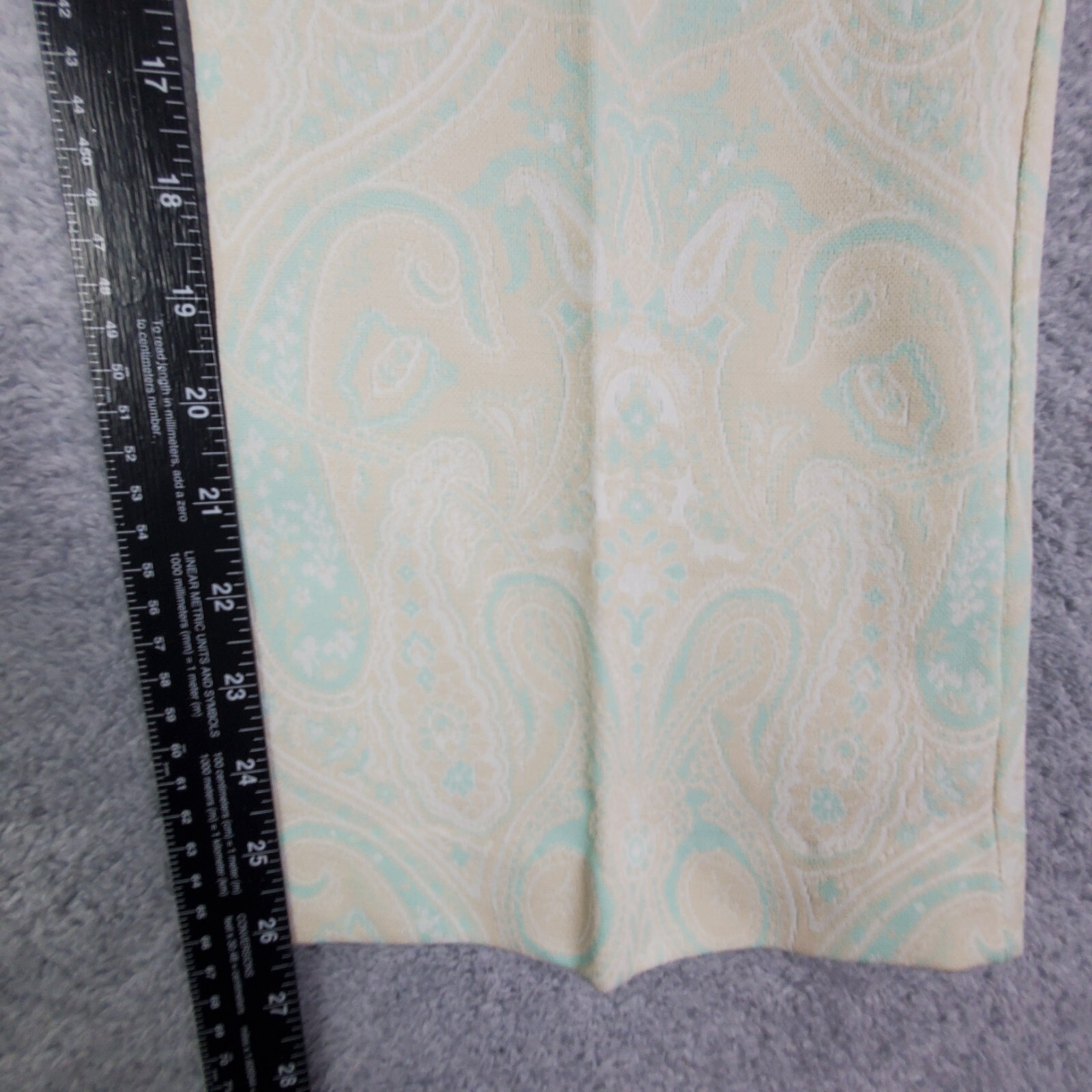 Vtg 60s Fritzi Pantsuit Size M Yellow Paisley Button Up Jacket Straight Leg