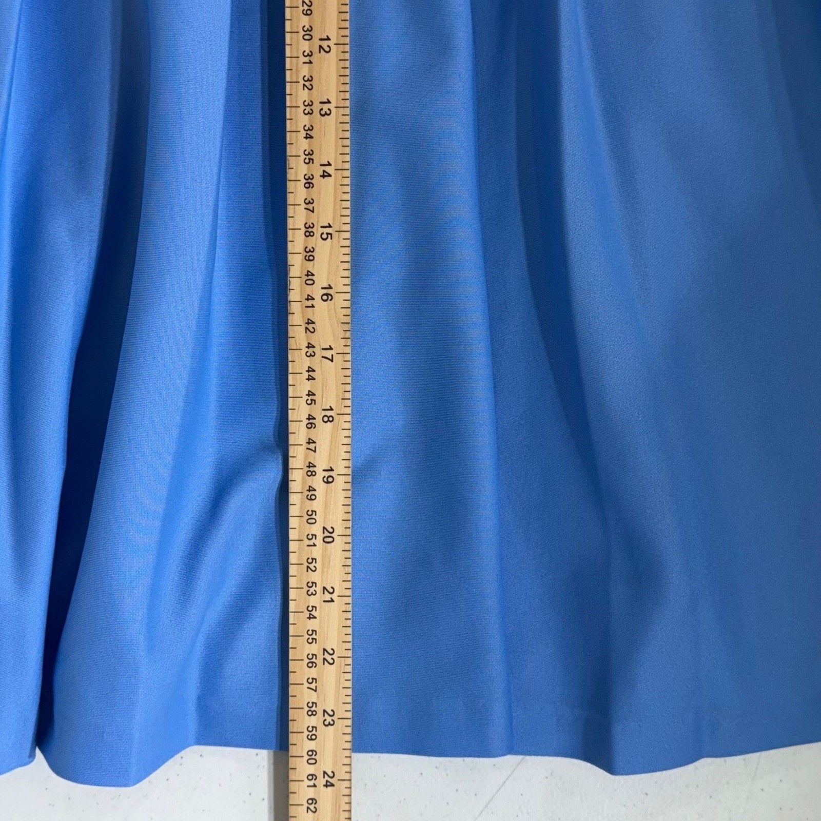 Center Stage Pleated Skirt Blue 14 (28×23.5) Vintage Retro Career Secretary READ
