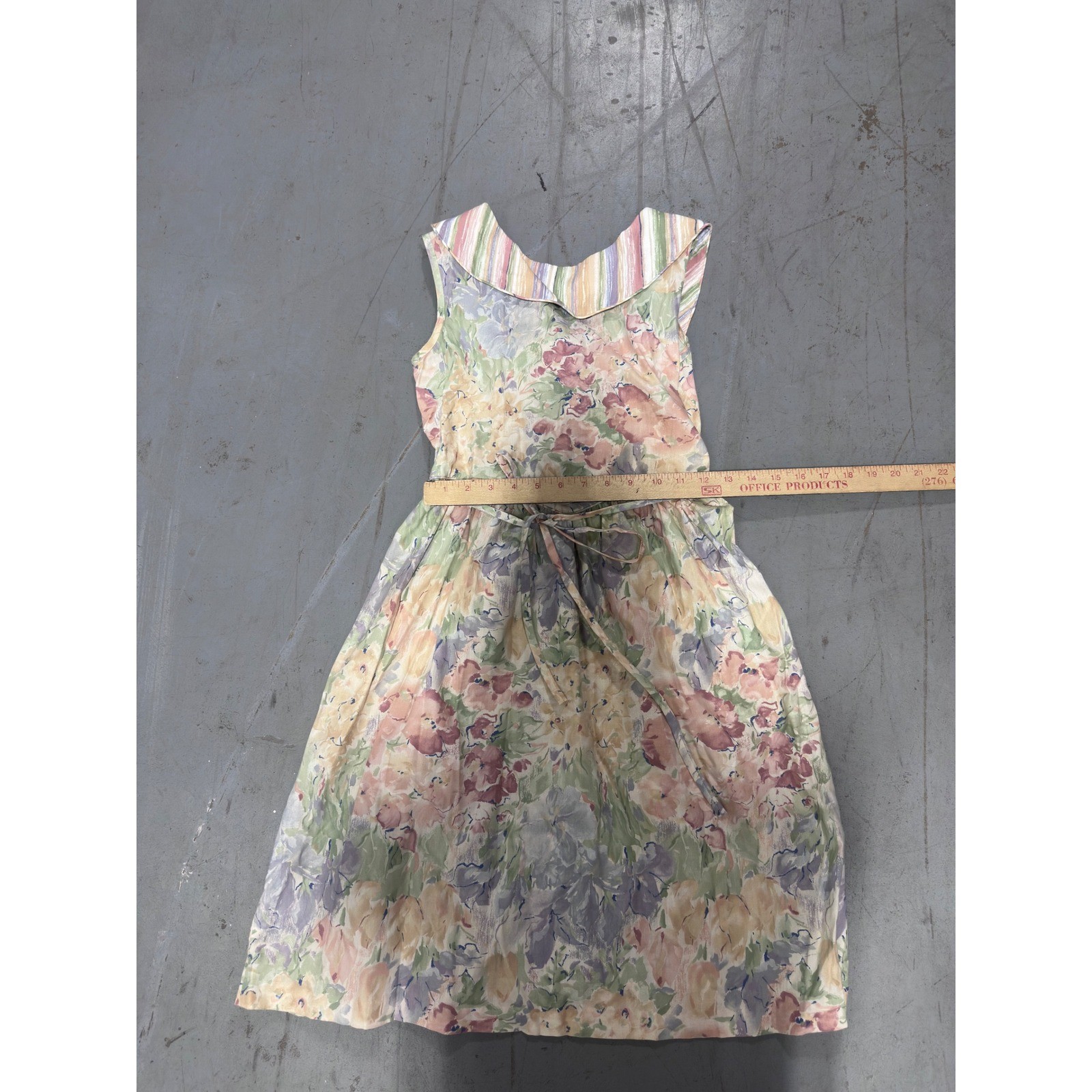 Vintage Floral Pastel Watercolor Cottagecore Sleeveless Midi Dress