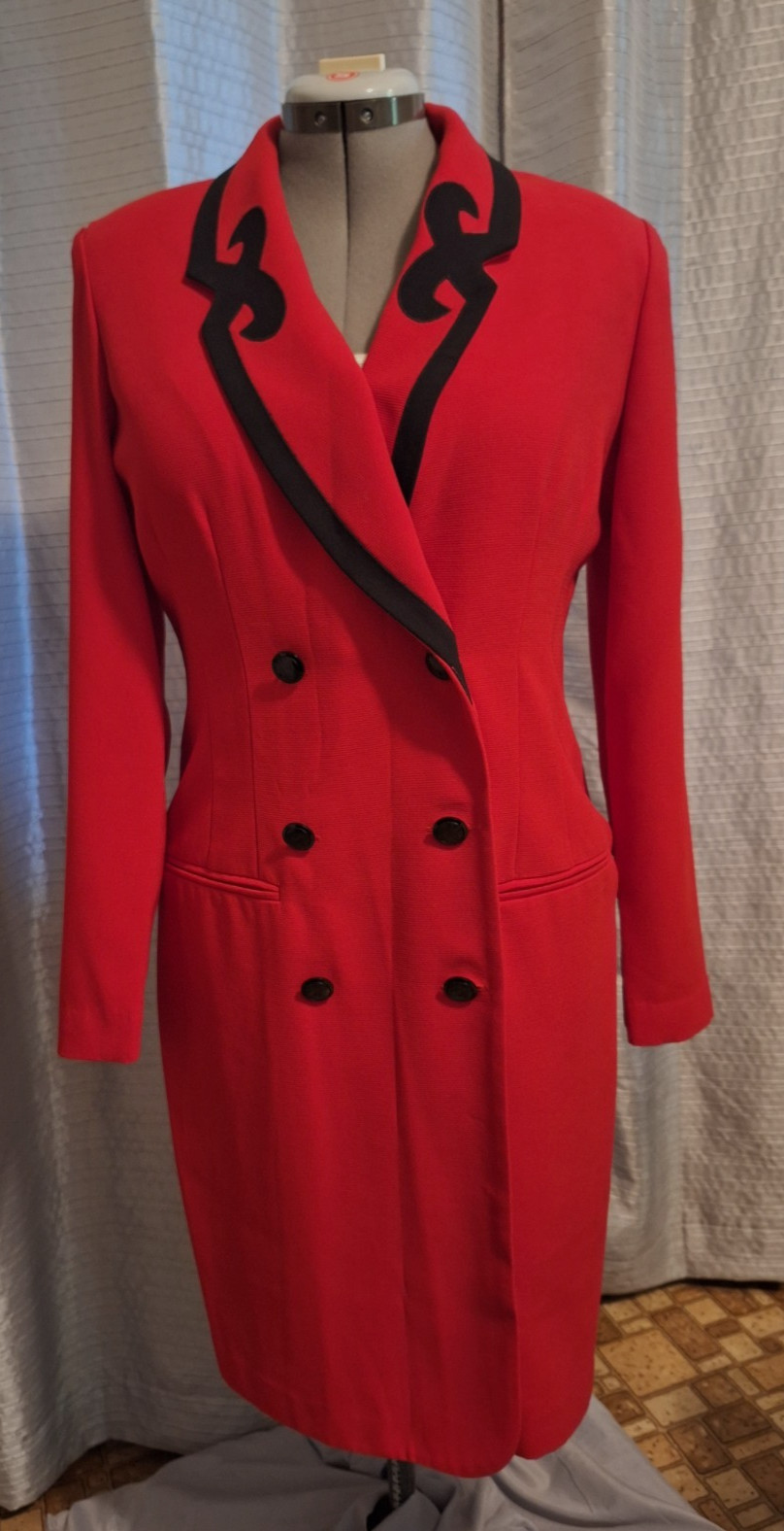 VINTAGE Red Dress by DANNY & NICOLE NEW YORK sz 10 tailored fit