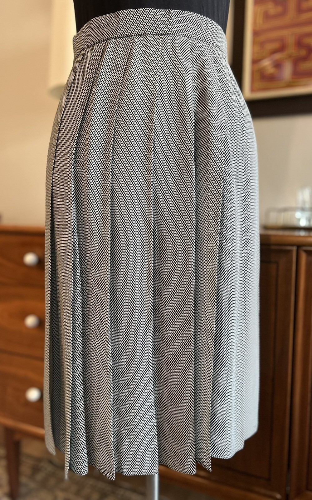 80’s Vintage Skirt Donna Karan New York Black Label pleated Black/White DKNY