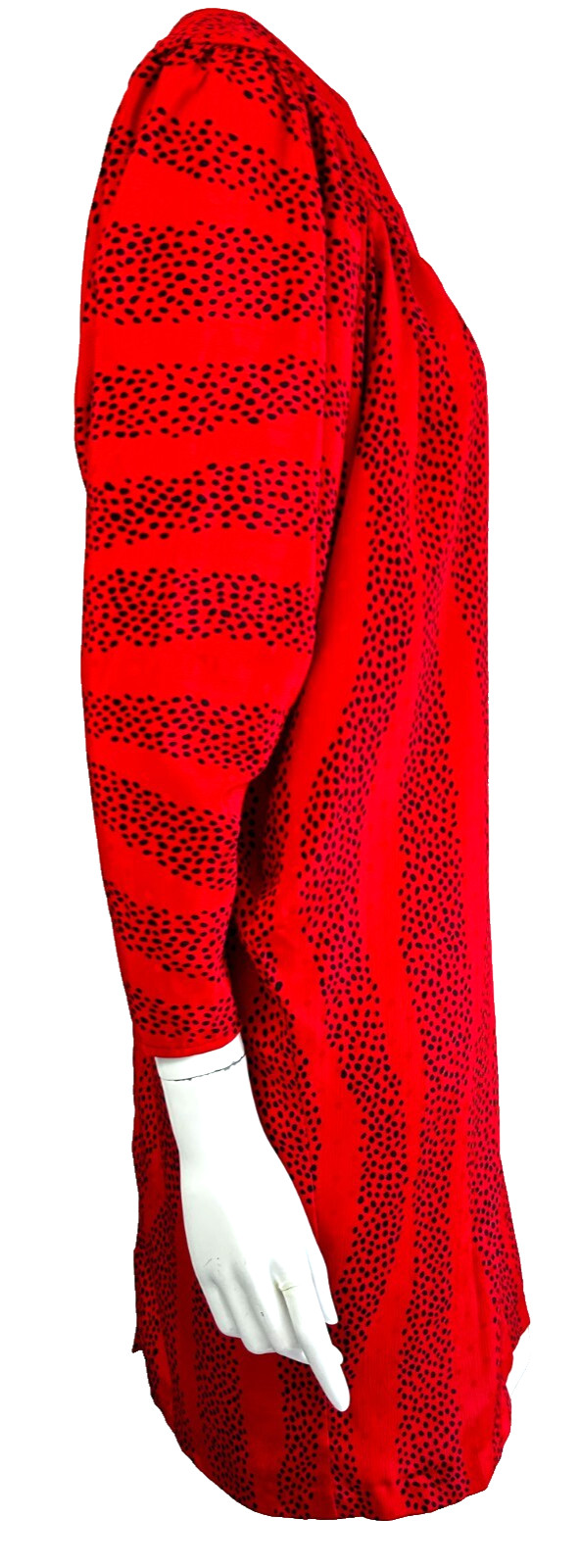 80s Billy Jack for Her Dress Womens Size Small Polka Dot Batwing Red Black