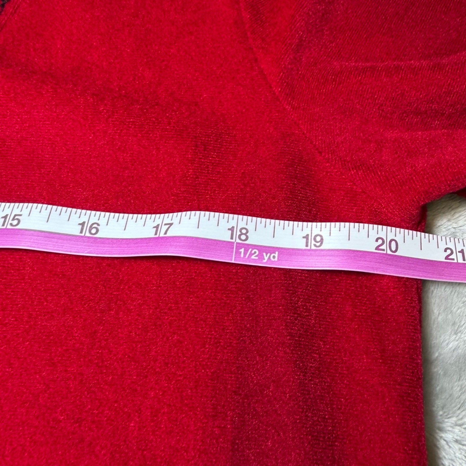 Vintage Sears At Home Wear Womens Size Medium Red Embroidered Robe House Dress