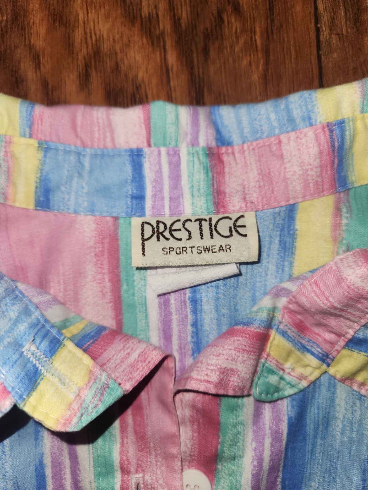 Vintage Prestige Sportswear Multi Color Vibrant Womans Shirt Buttondown Size 16