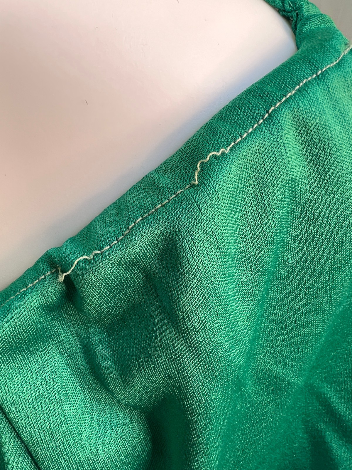 1970s Kelly Green Disco Dress and Wrap Set, M