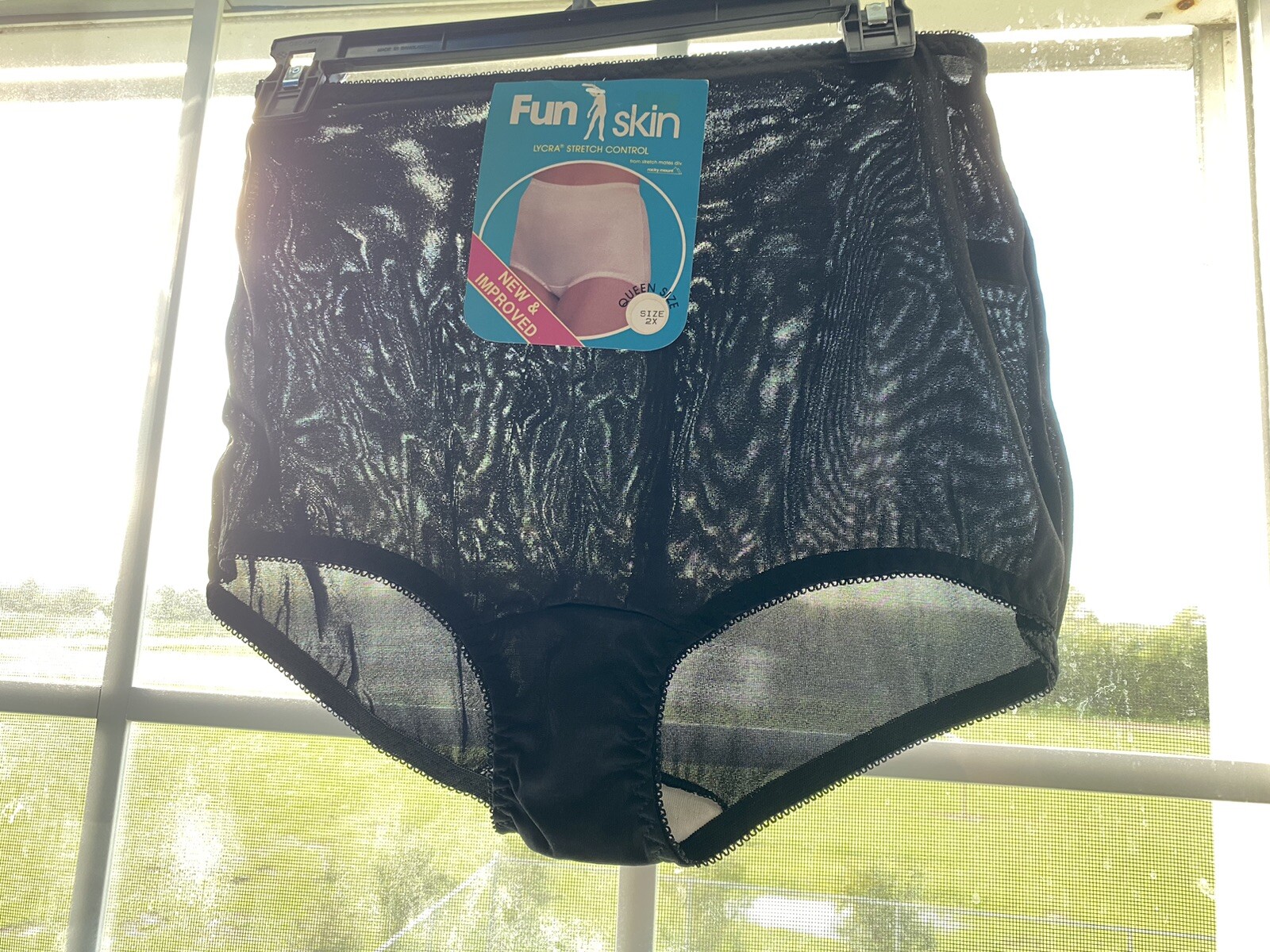 ✅Vintage✅Fun Skin ✅Granny Panties Underwear ✅Black ✅Sz 36 ✅2X ✅Stretch Control