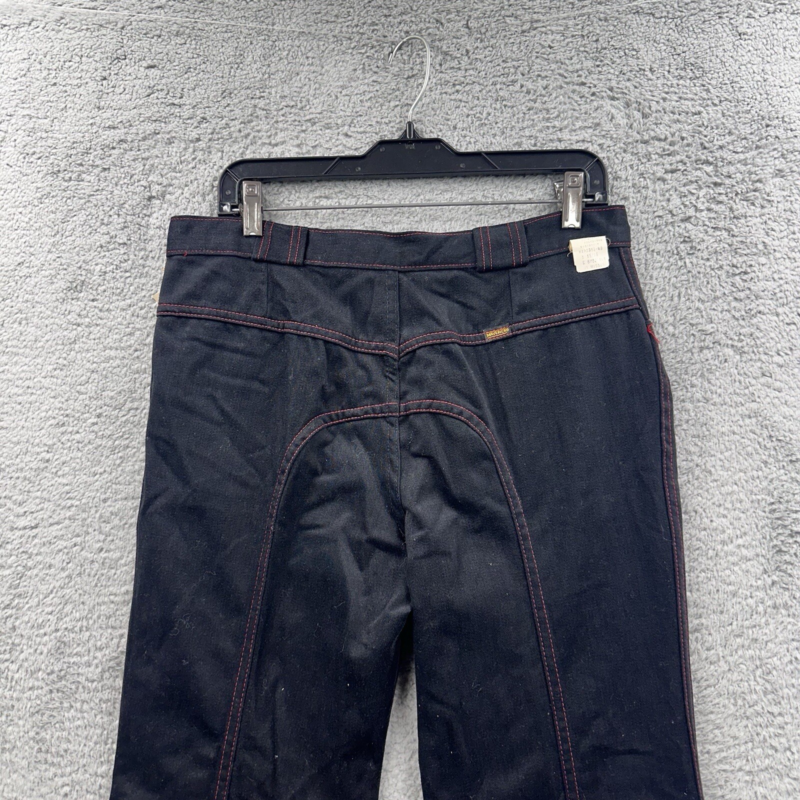 NWT VTG 70s MAVERICK Wide Bell Bottom Flare Black Denim Hippie Jeans Goth 32×32