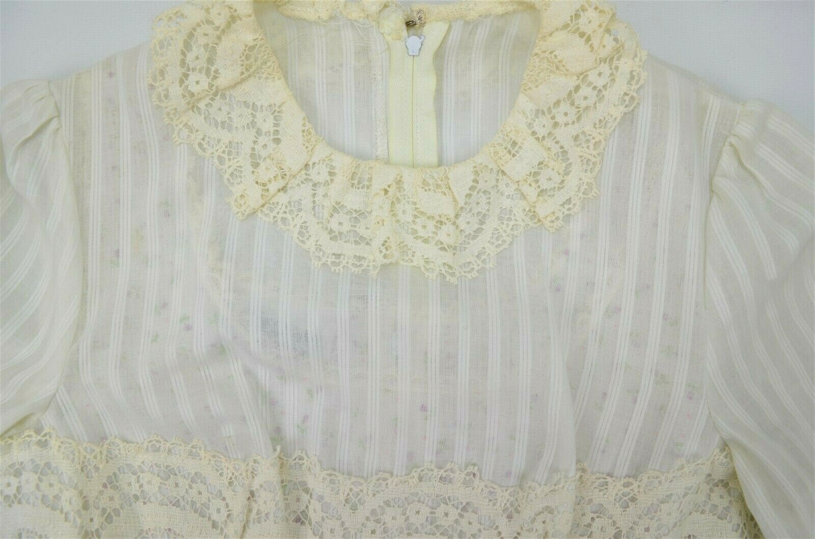 Vintage 1972 California Charmer Maxi Dress & Slip Boho Peasant Prairie Hippie XS