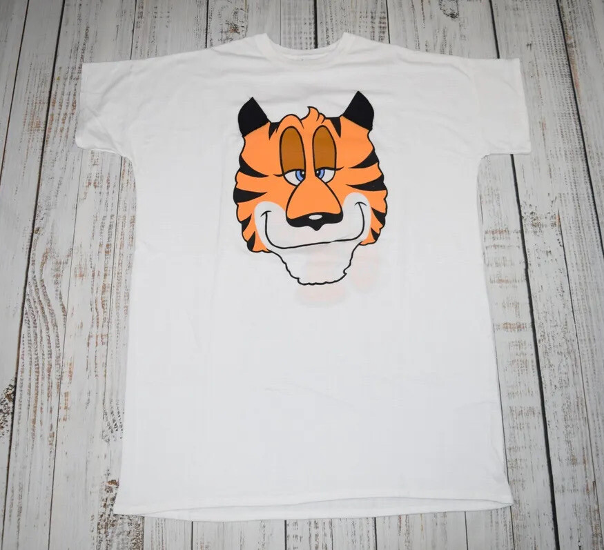 VINTAGE 90S FLIRTS TIGER 3D PRINT 2-SIDED SLEEPING SHIRT ONE SIZE RARE WOMENS OS