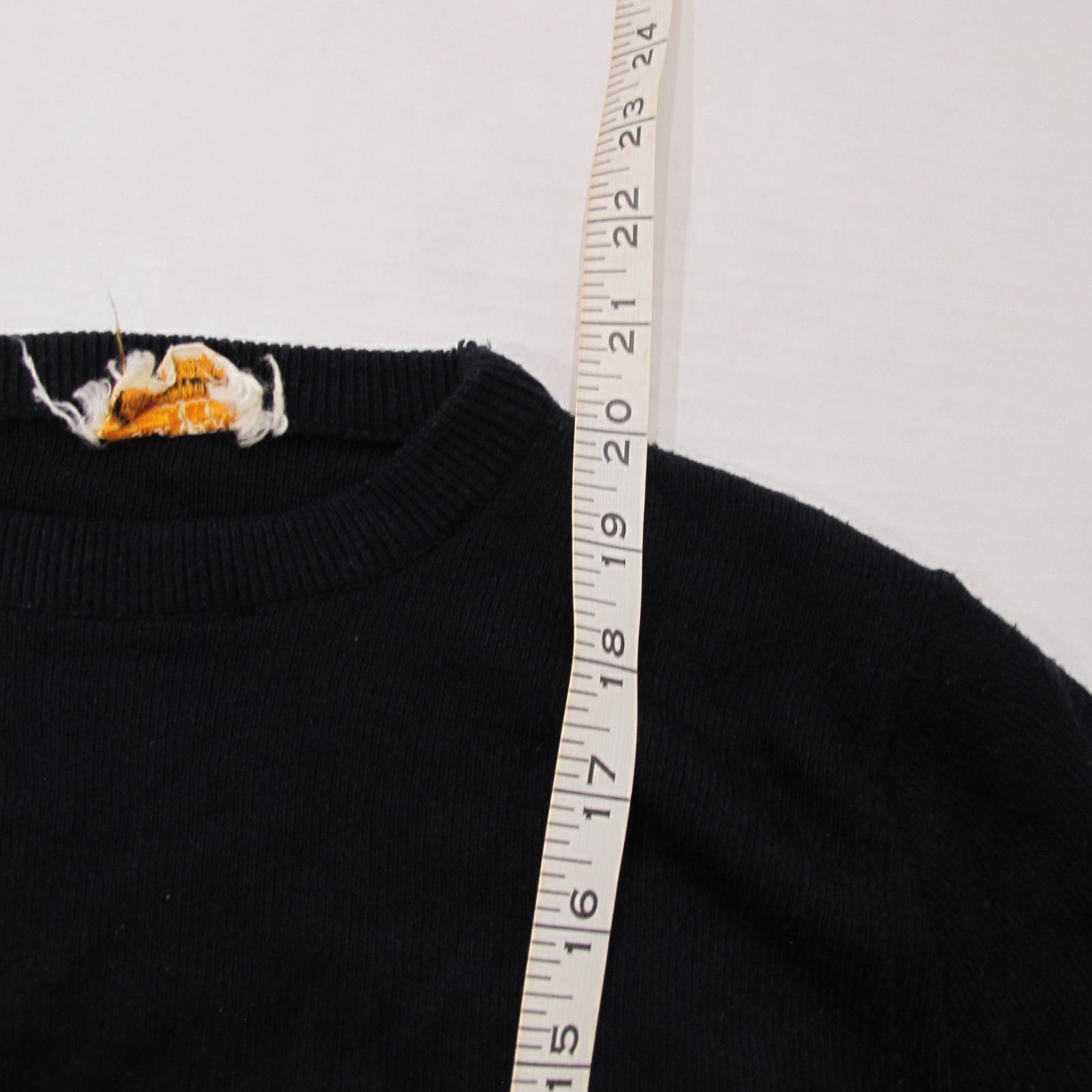 Vintage Featherknits Sweater Womens Small Black Mod 60s Acrylic Minimalist Basic