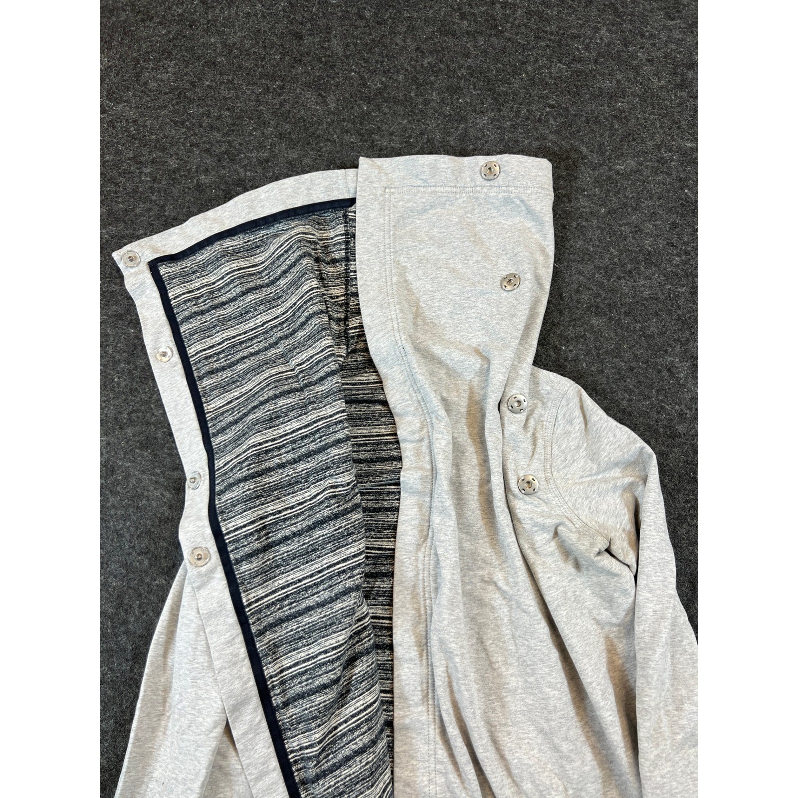 Lululemon Asymmetrical Snap Mock Neck Wrap Jacket Womens 4 Gray Heathered