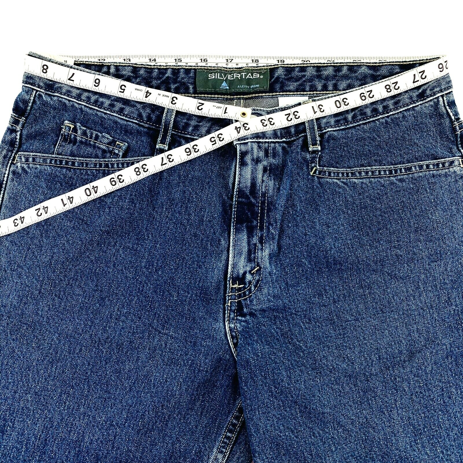 Vintage Levis Silver Tab Juniors Bell Bottom Light Distressed Size 11 NWT 31X33