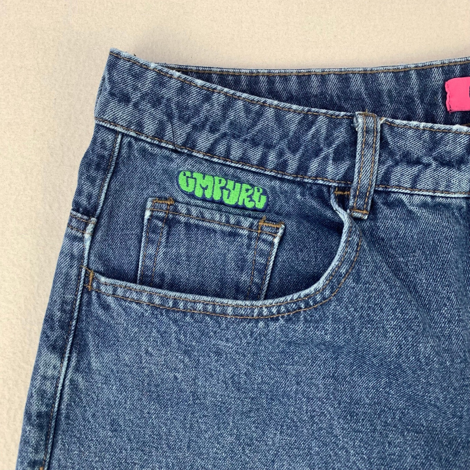 Thrashed Empyre Jeans Baggy Womens 12 Blue Faded Denim Skater Y2K Distressed 90s
