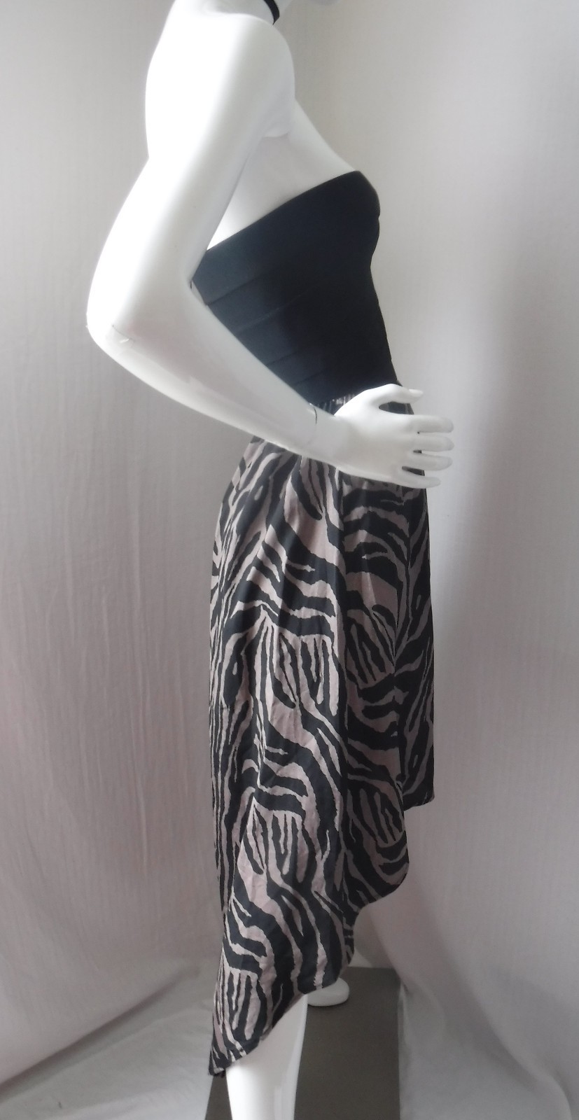 VTG 90s NWT FREDERICKS of HOLLYWOOD Bustier Asymmetrical Animal Print Dress Sm