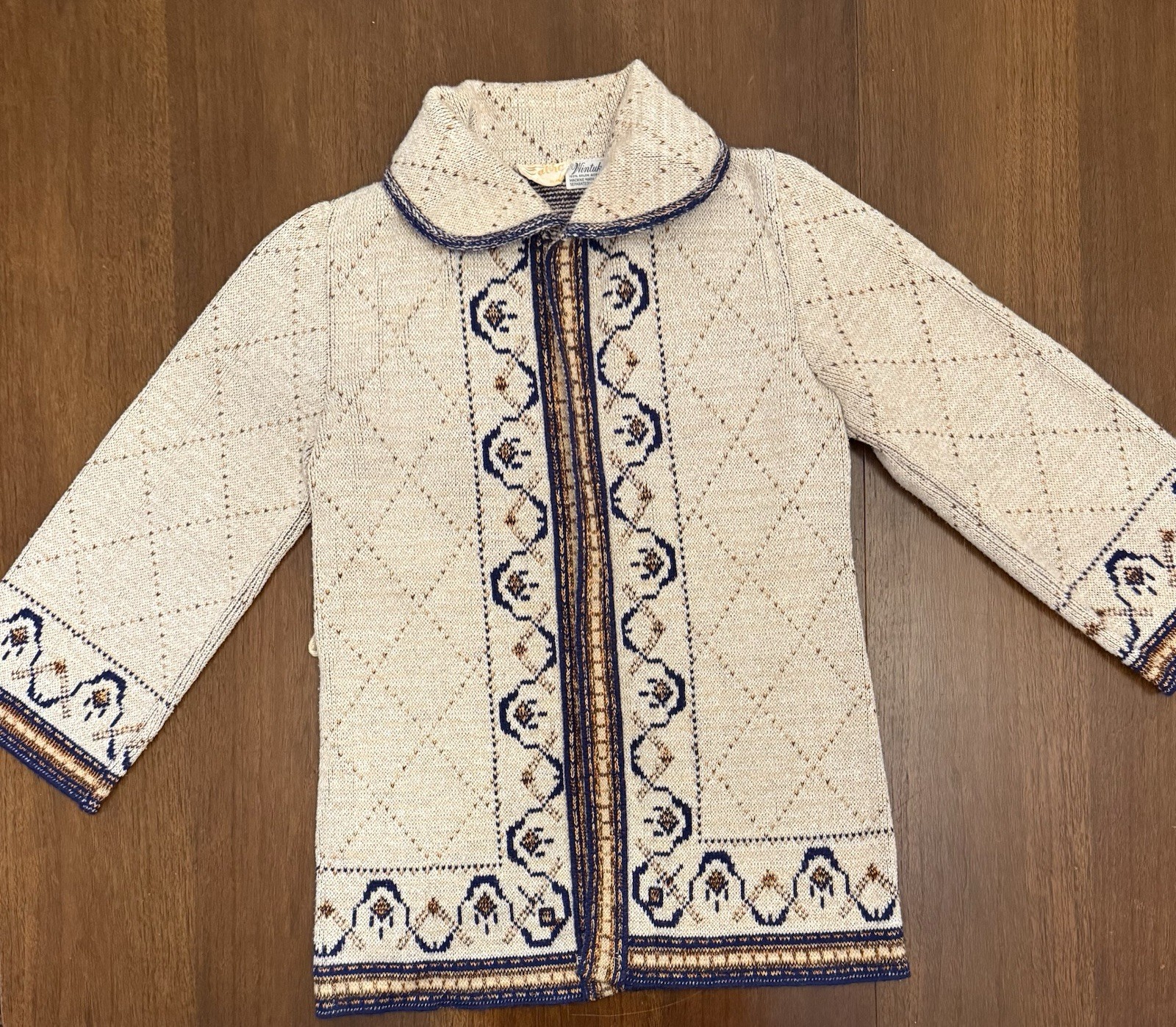 Vintage 1970s Wintuk by Sabra Southwest Collared Cardigan – No Belt
