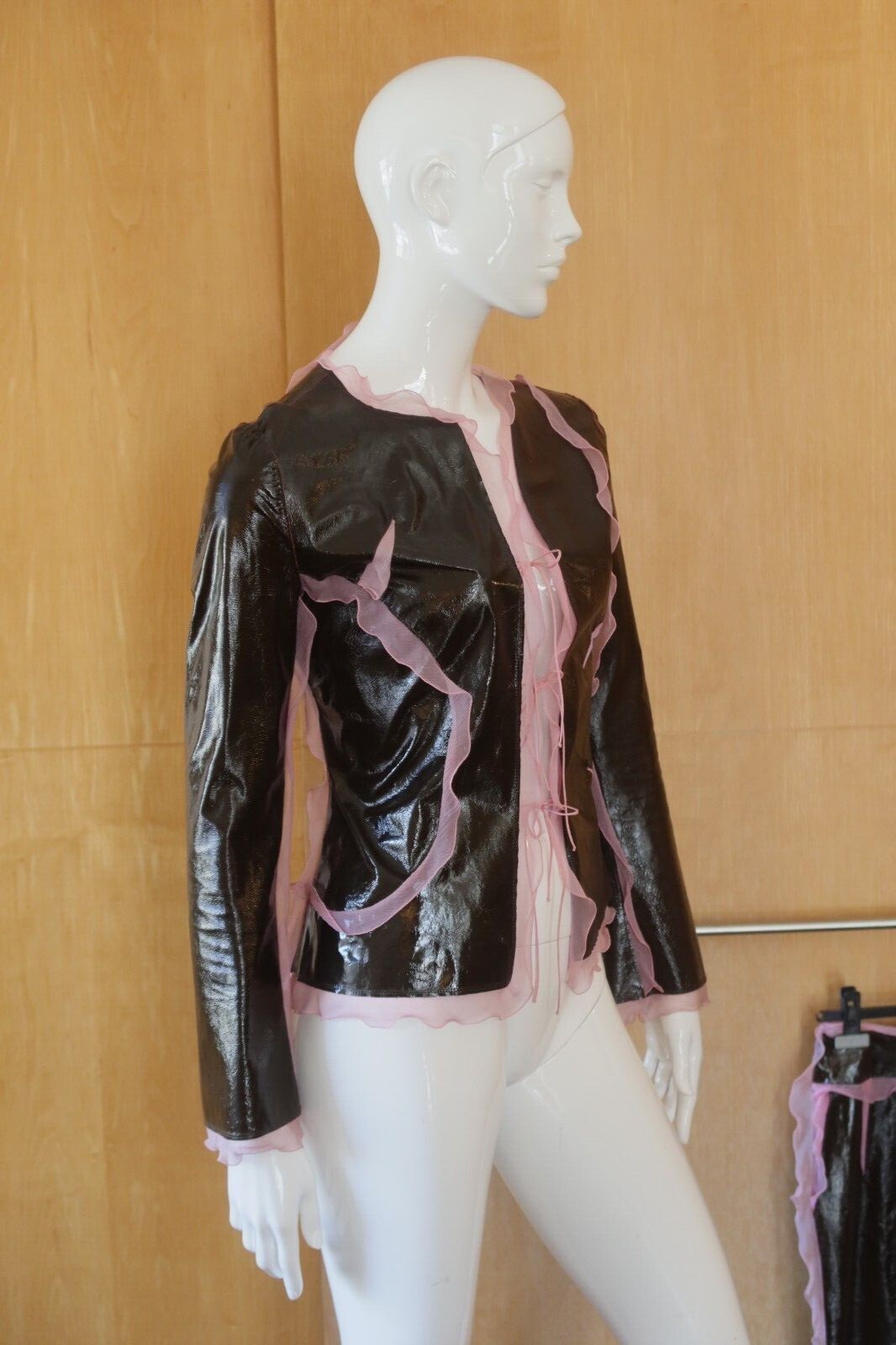 RARE Never Worn S/S 2000 Vintage Fendi by Karl Lagerfeld Patent Leather Suit 38