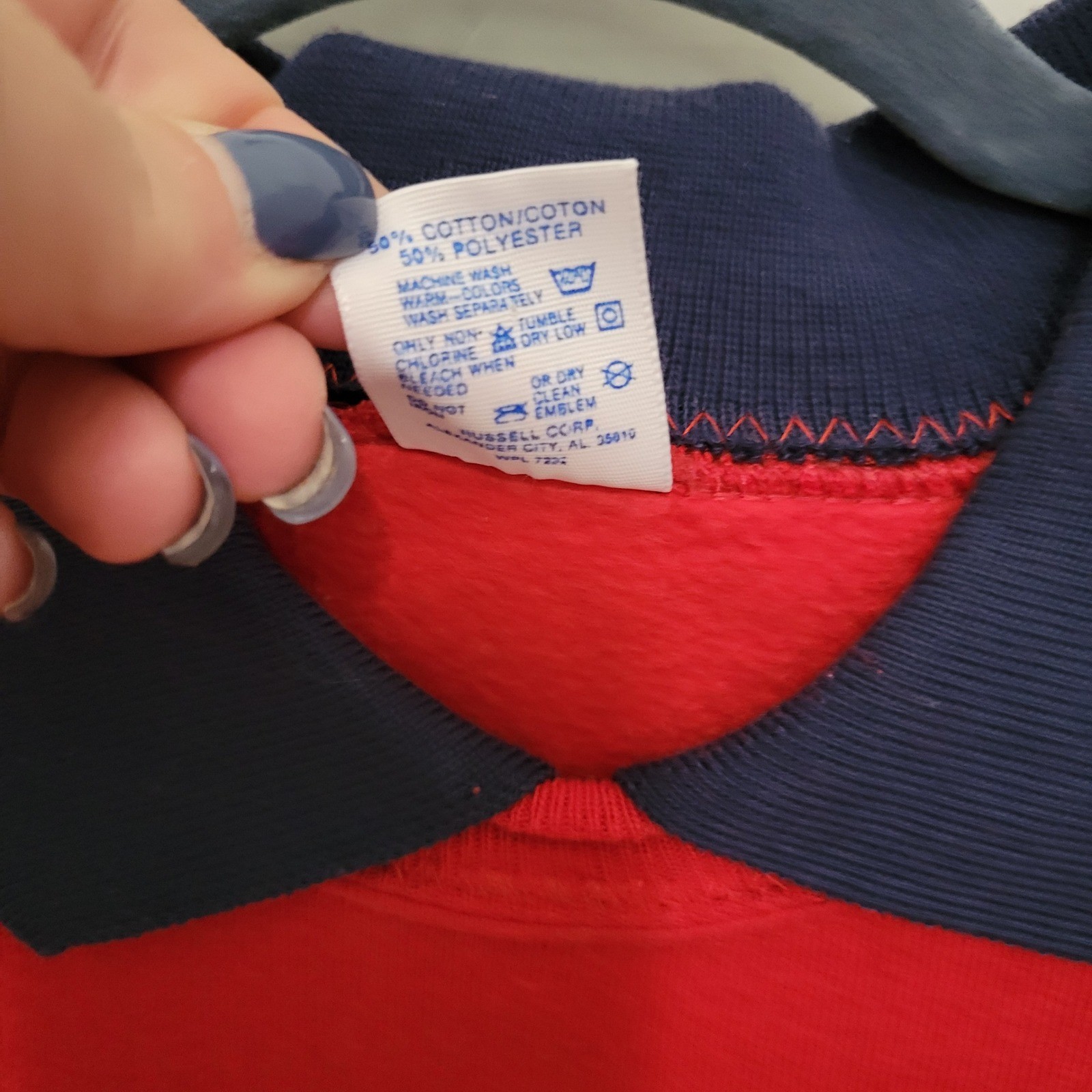 Vintage Jerzees Sweatshirt XL Red Americana Collared Made in USA Grandma
